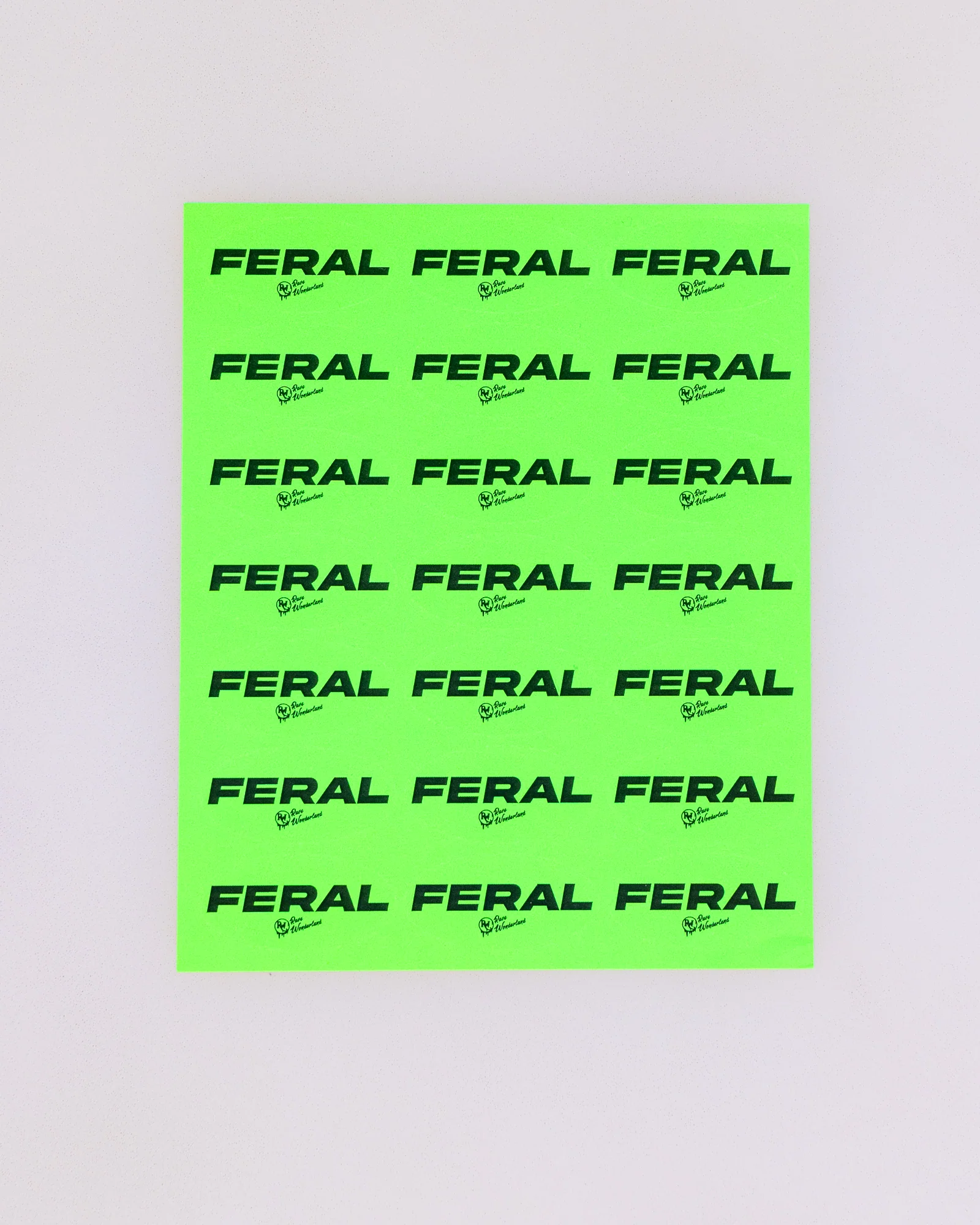 21pc "Feral" Green Sticker Sheet - Image 5