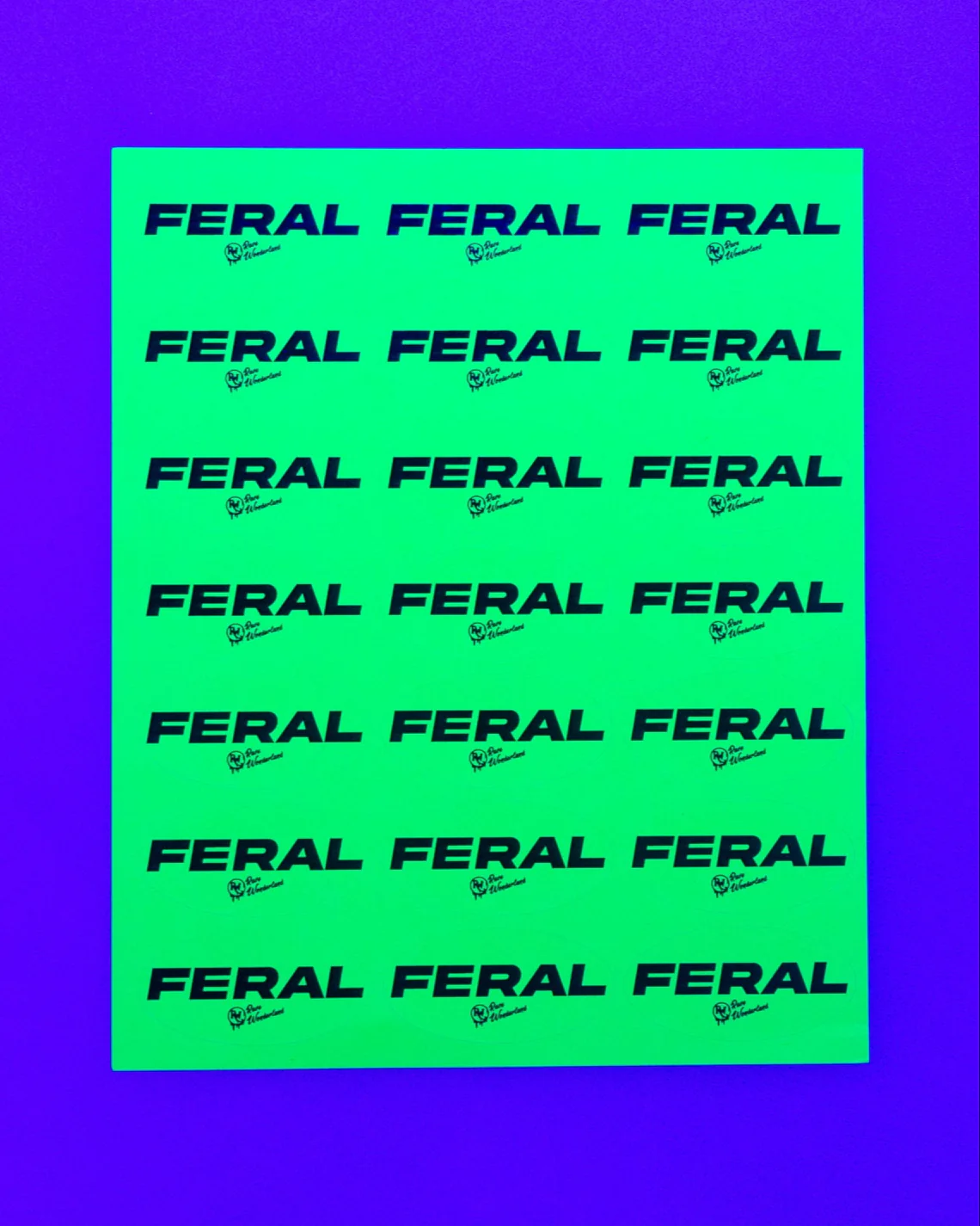 21pc "Feral" Green Sticker Sheet - Image 6