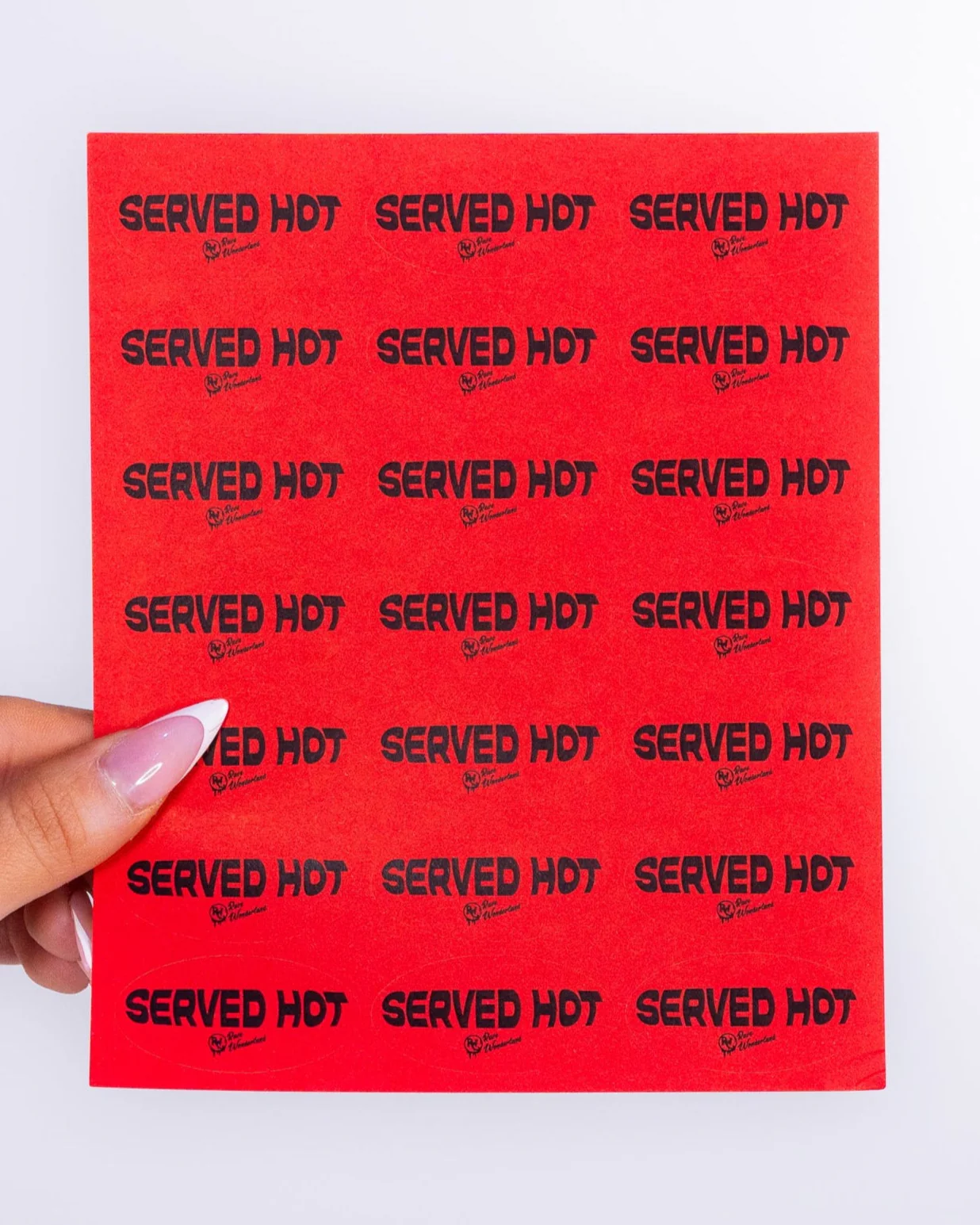 21pc "Served Hot" Red Sticker Sheet