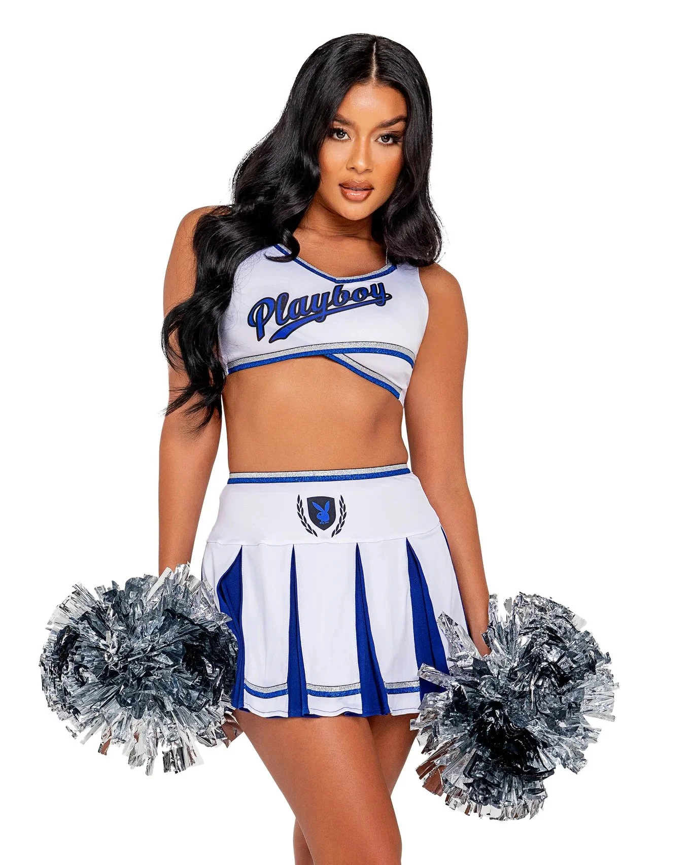 3pc Playboy White Cheer Squad Costume - Image 5