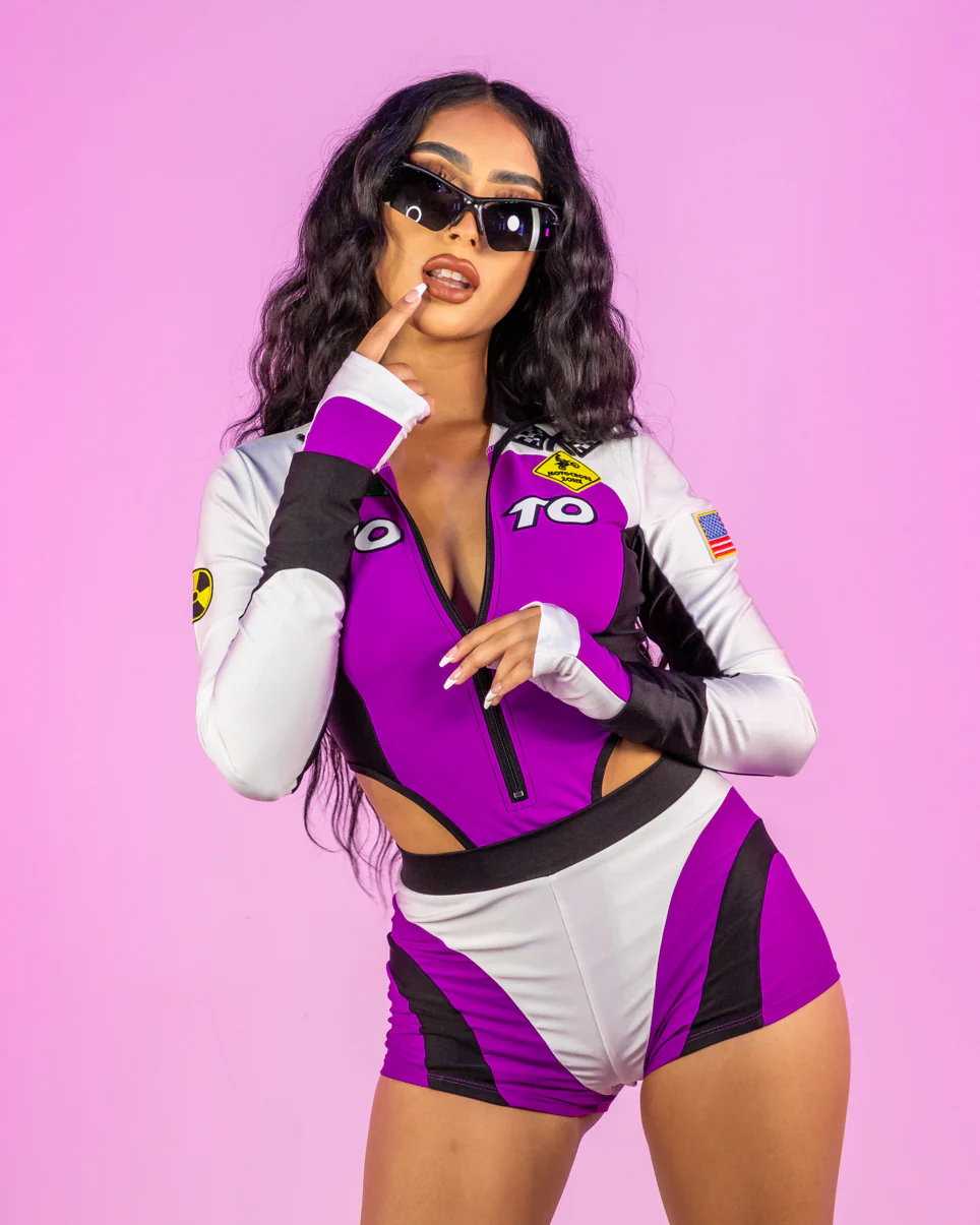 5pc Purple Moto Mami Costume - Image 5