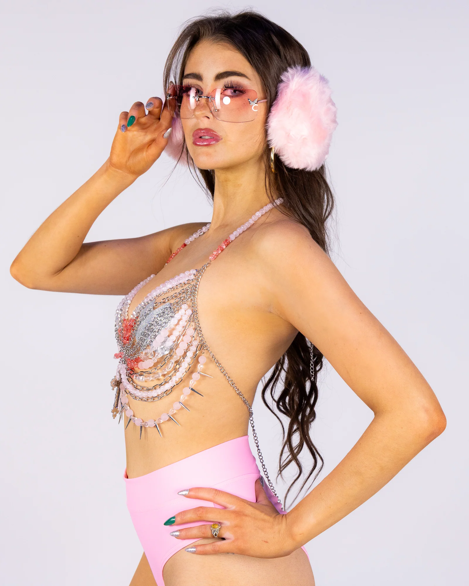 Adorned With Thorns Women's Pink Bead Top - Image 4