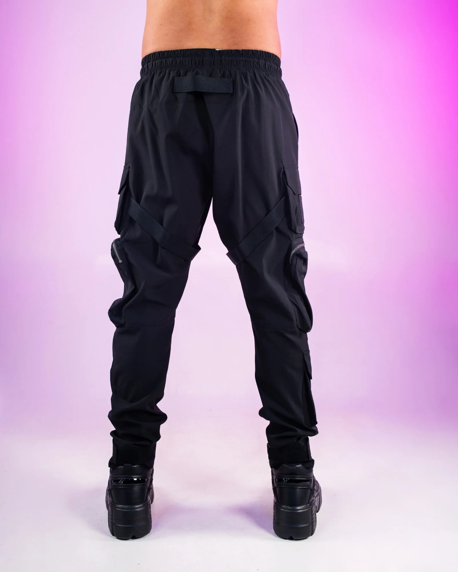 Black Nylon Unisex Utility Pants - Image 3
