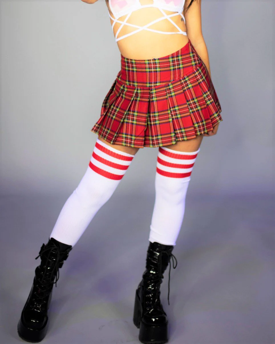Striped Athletic Thigh High Women's Socks - Image 5
