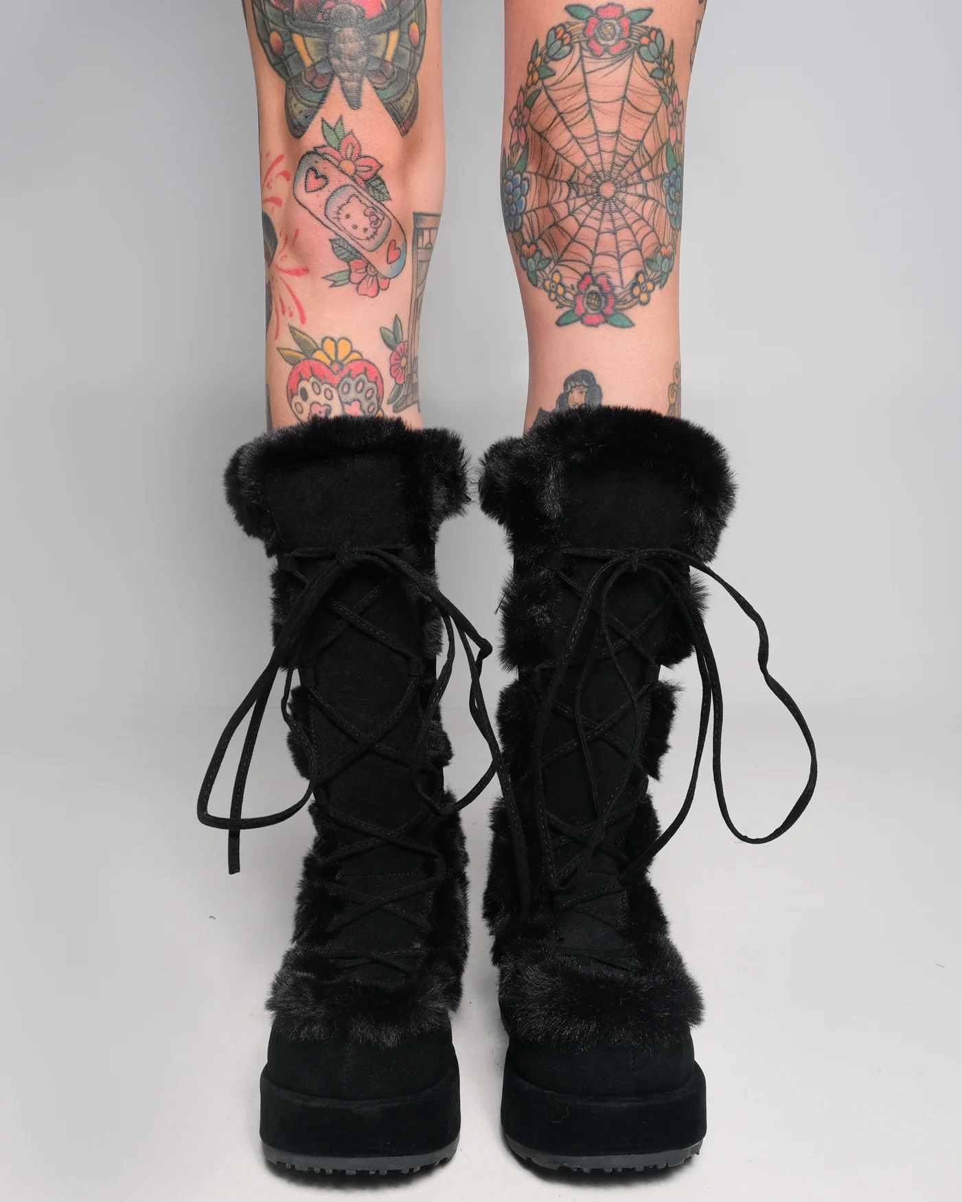 Demonia Black Winter Solstice Faux Fur Boots - Image 5