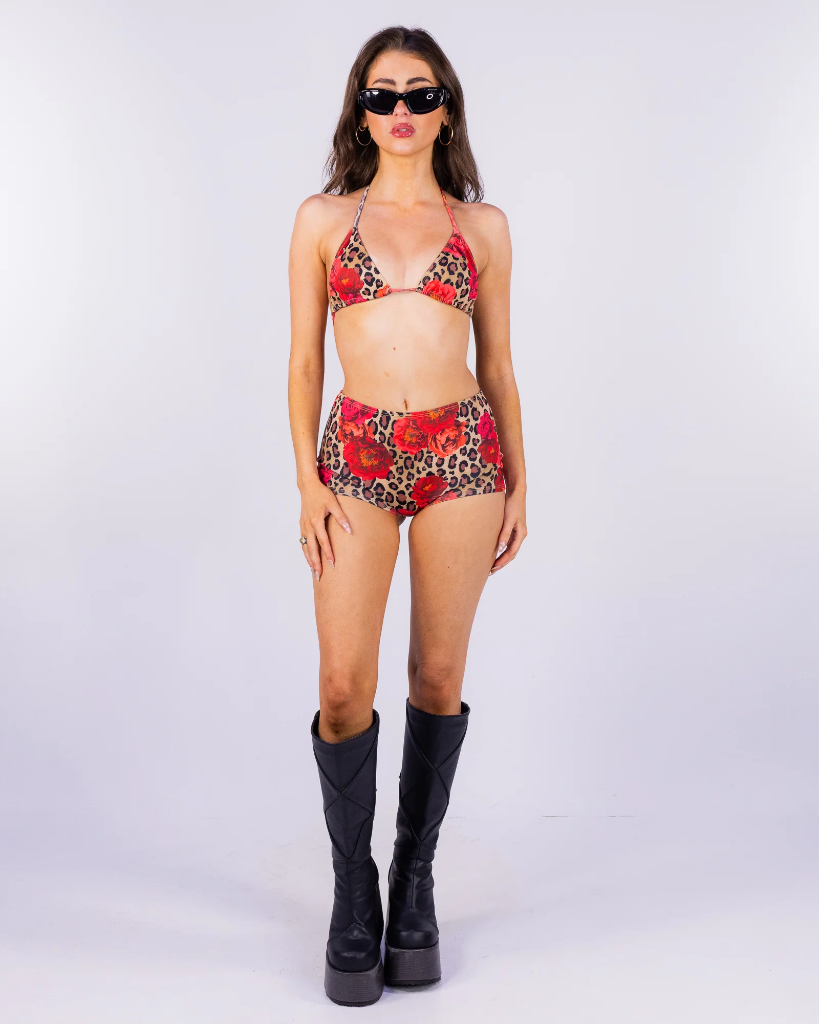 Coral Cheetah 2pc Shorts Bikini Set - Image 5