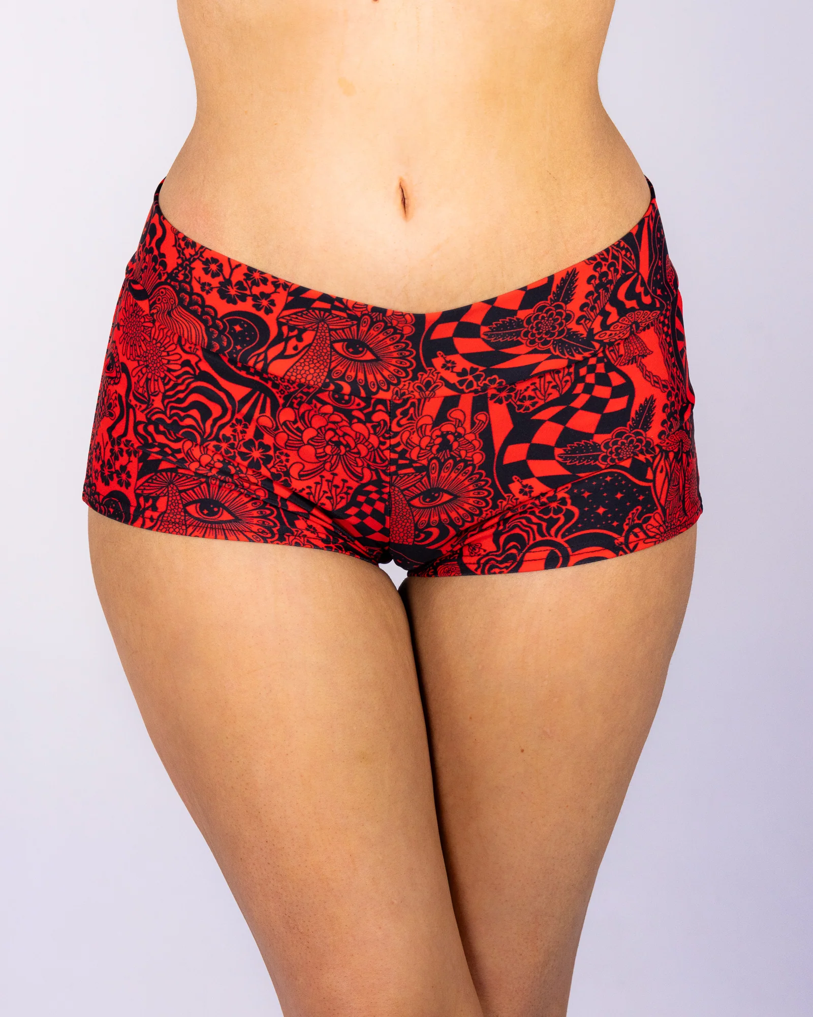 Crimson Zenith Scrunch Boy Shorts