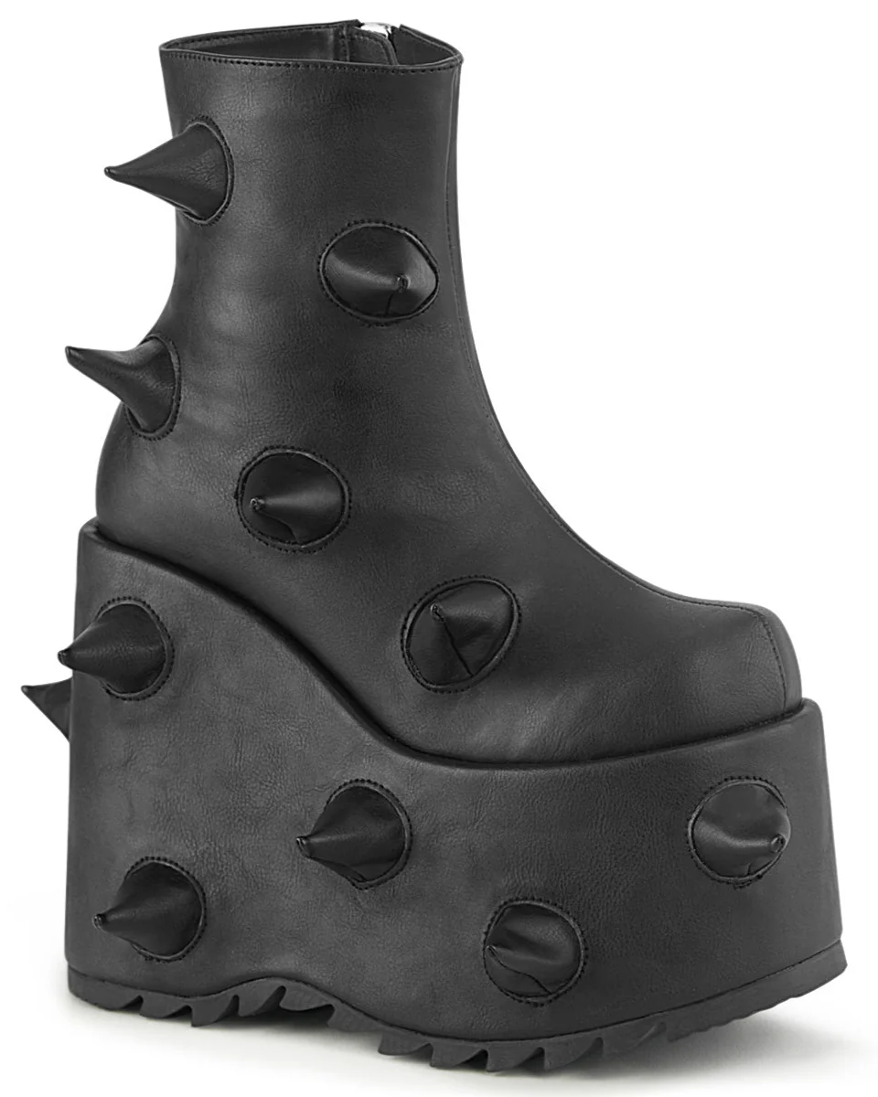 Demonia Slay Spike Women's Matte Black Platform Boots - Image 4