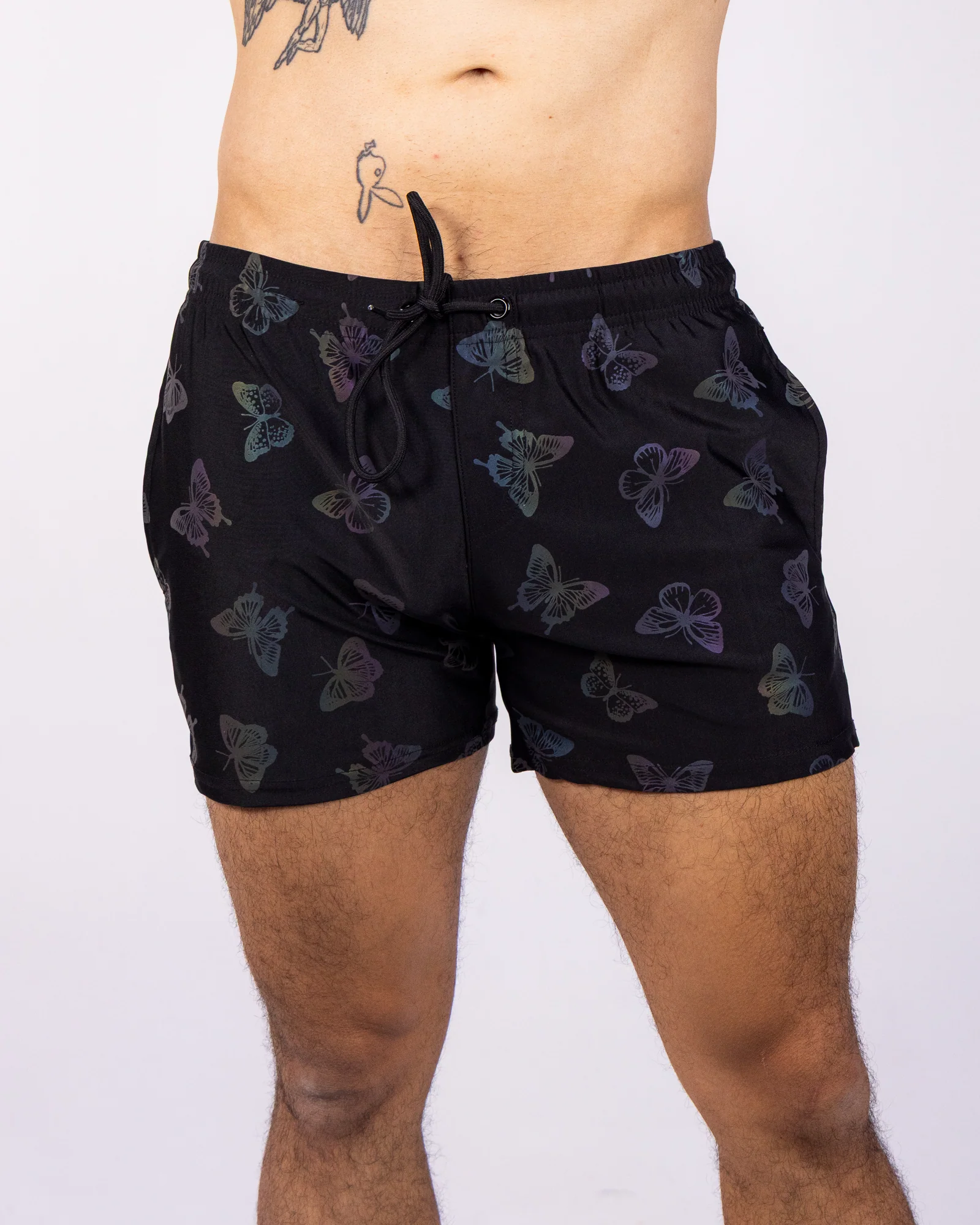 Flash Reflective Butterfly Drawstring Shorts - Image 4