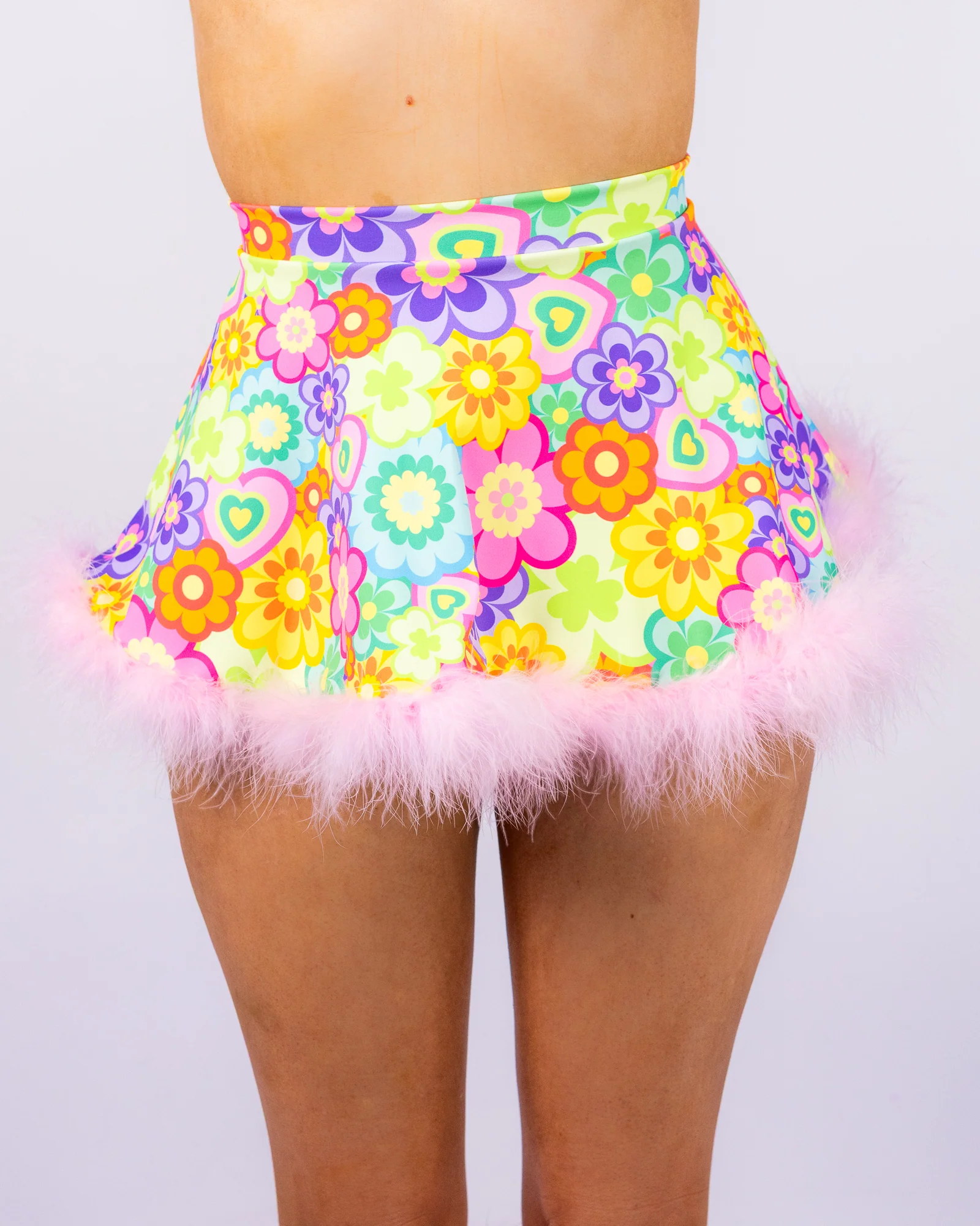 Flower Power Women's Faux Fur Trim Mini Skirt - Image 4