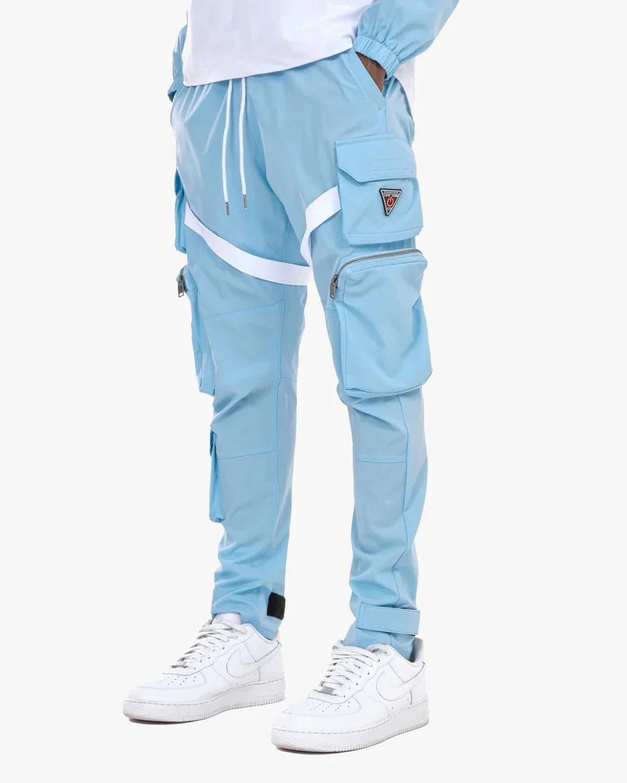 Light Blue Unisex Strap Cargo Pants - Image 4