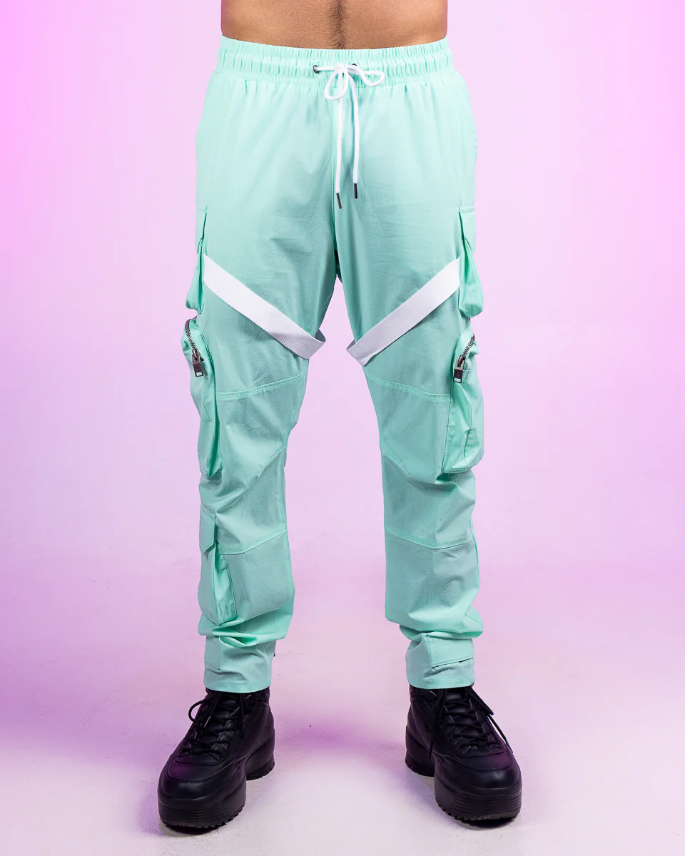 Mint Green Unisex Strap Cargo Pants