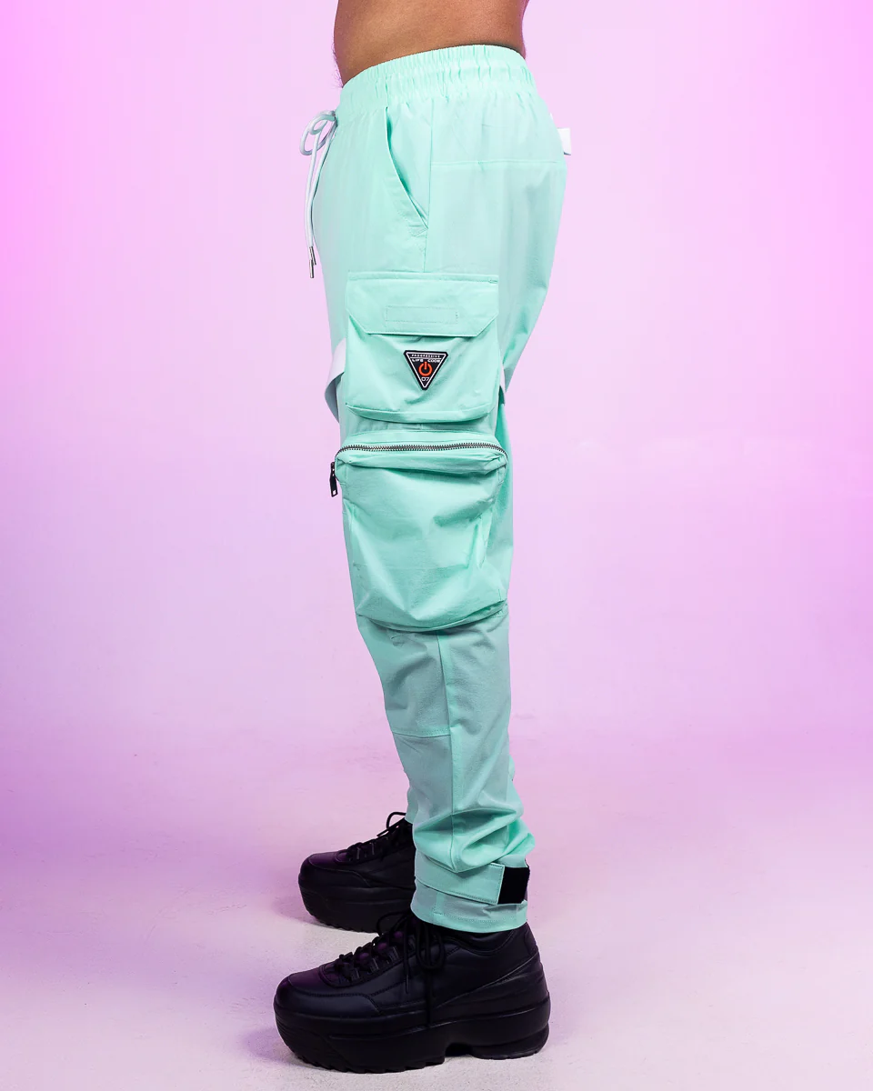 Mint Green Unisex Strap Cargo Pants - Image 2
