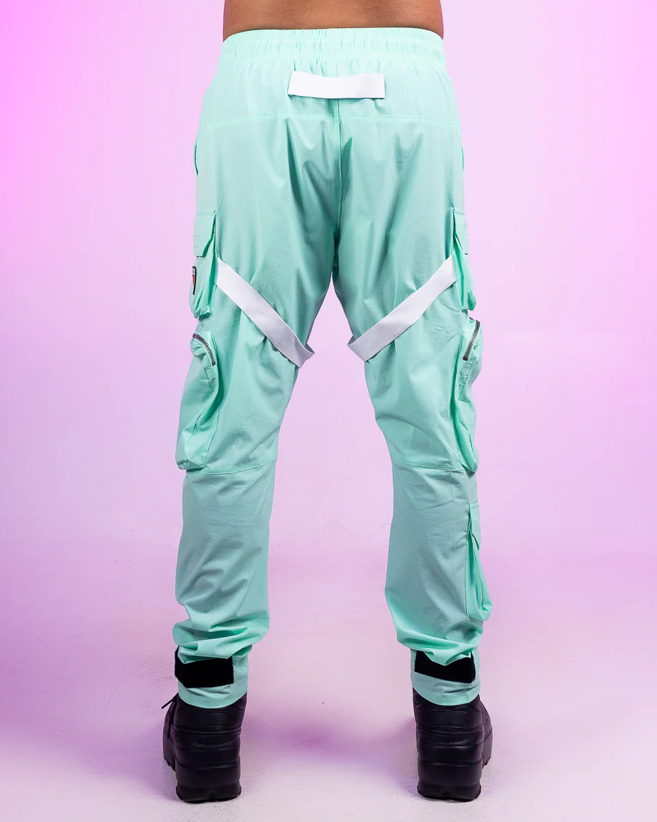Mint Green Unisex Strap Cargo Pants - Image 3
