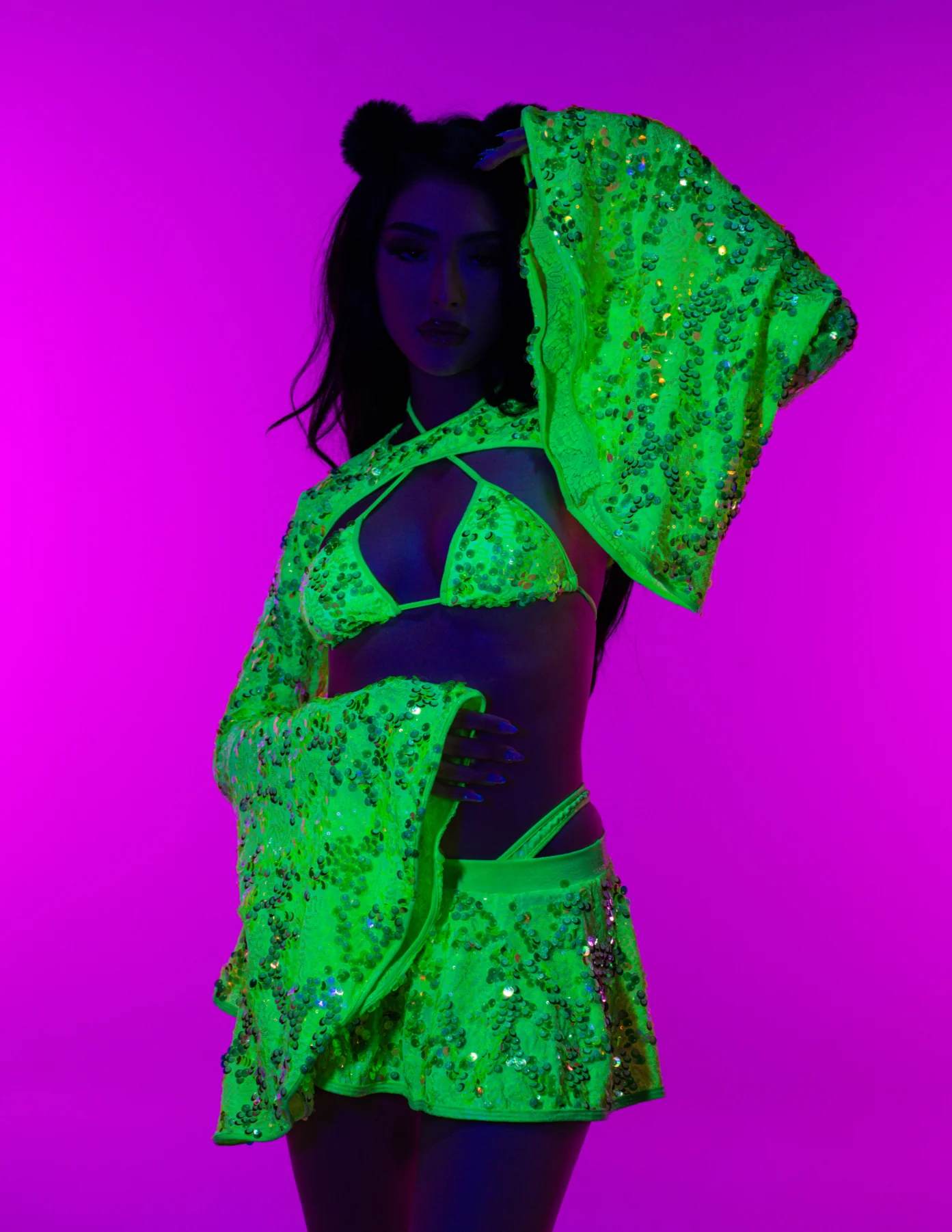 Neon Sequin Disco Shrug - Image 3