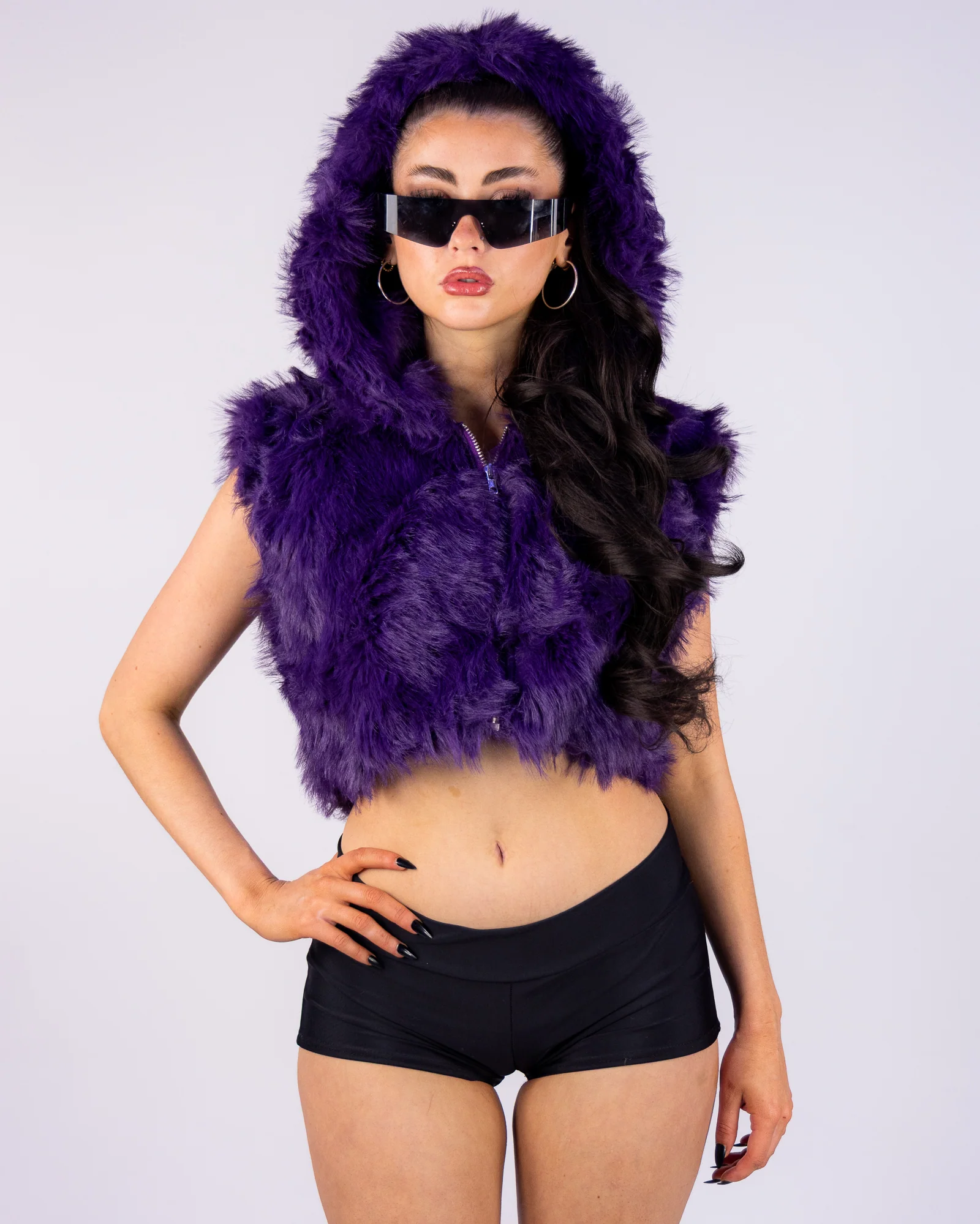 Posh In Purple Women's Faux Fur Vest - Image 4