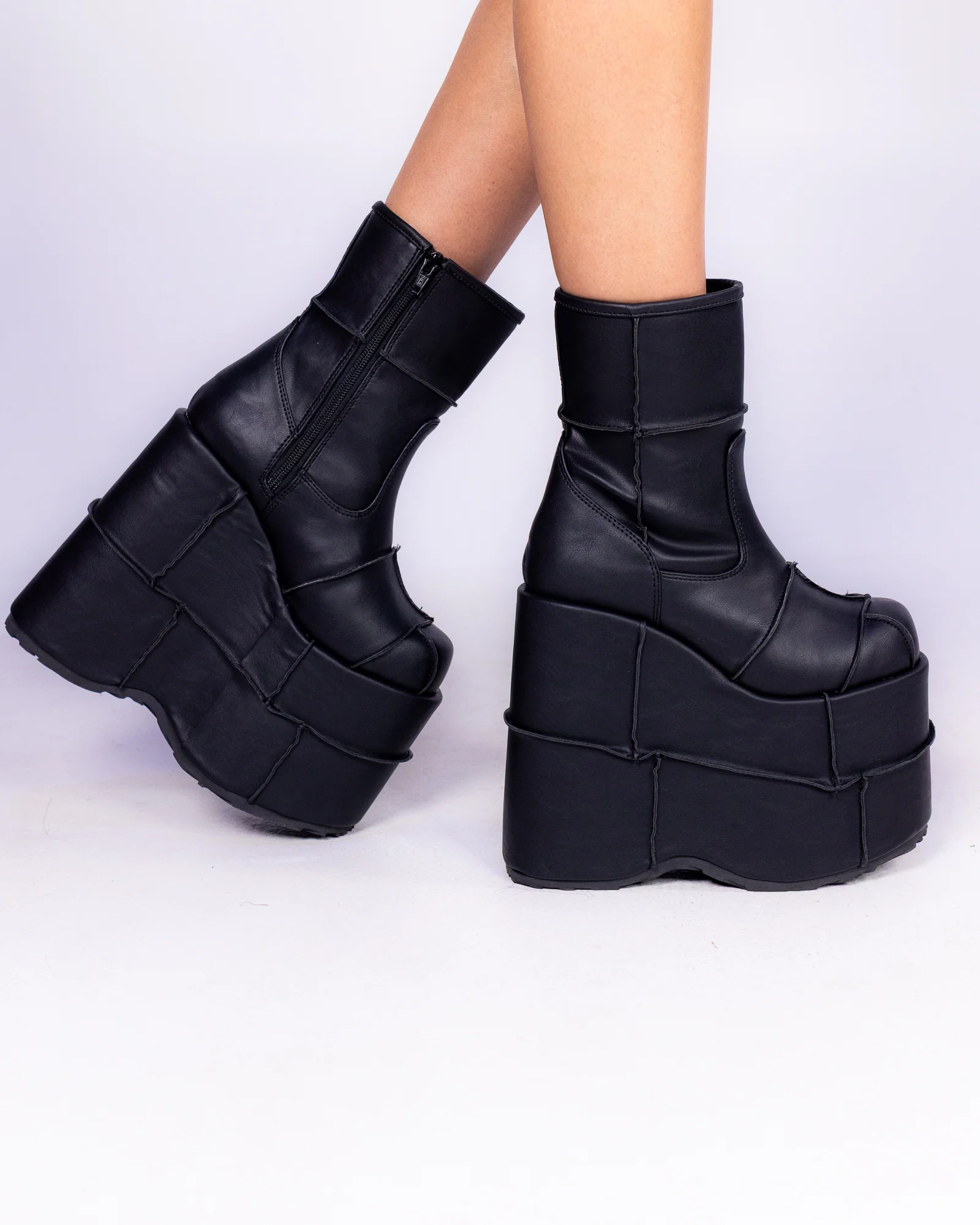 Demonia Stack Matte Black Unisex Platform Boots - Image 2