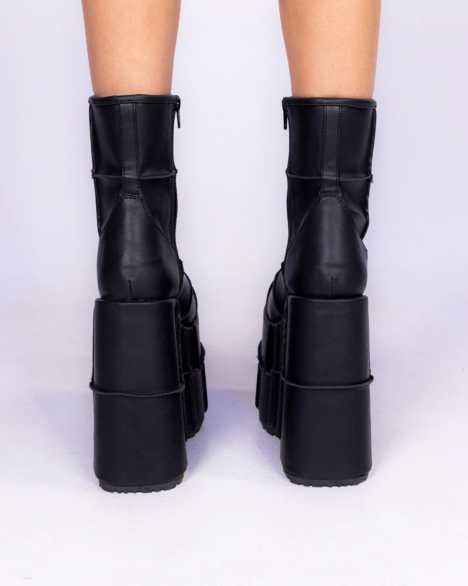Demonia Stack Matte Black Unisex Platform Boots - Image 3