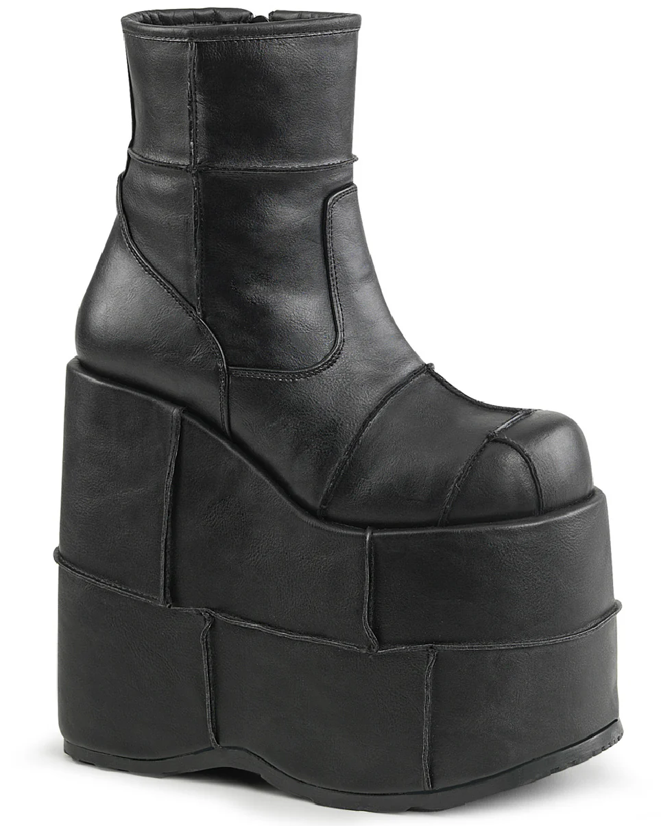 Demonia Stack Matte Black Unisex Platform Boots - Image 4