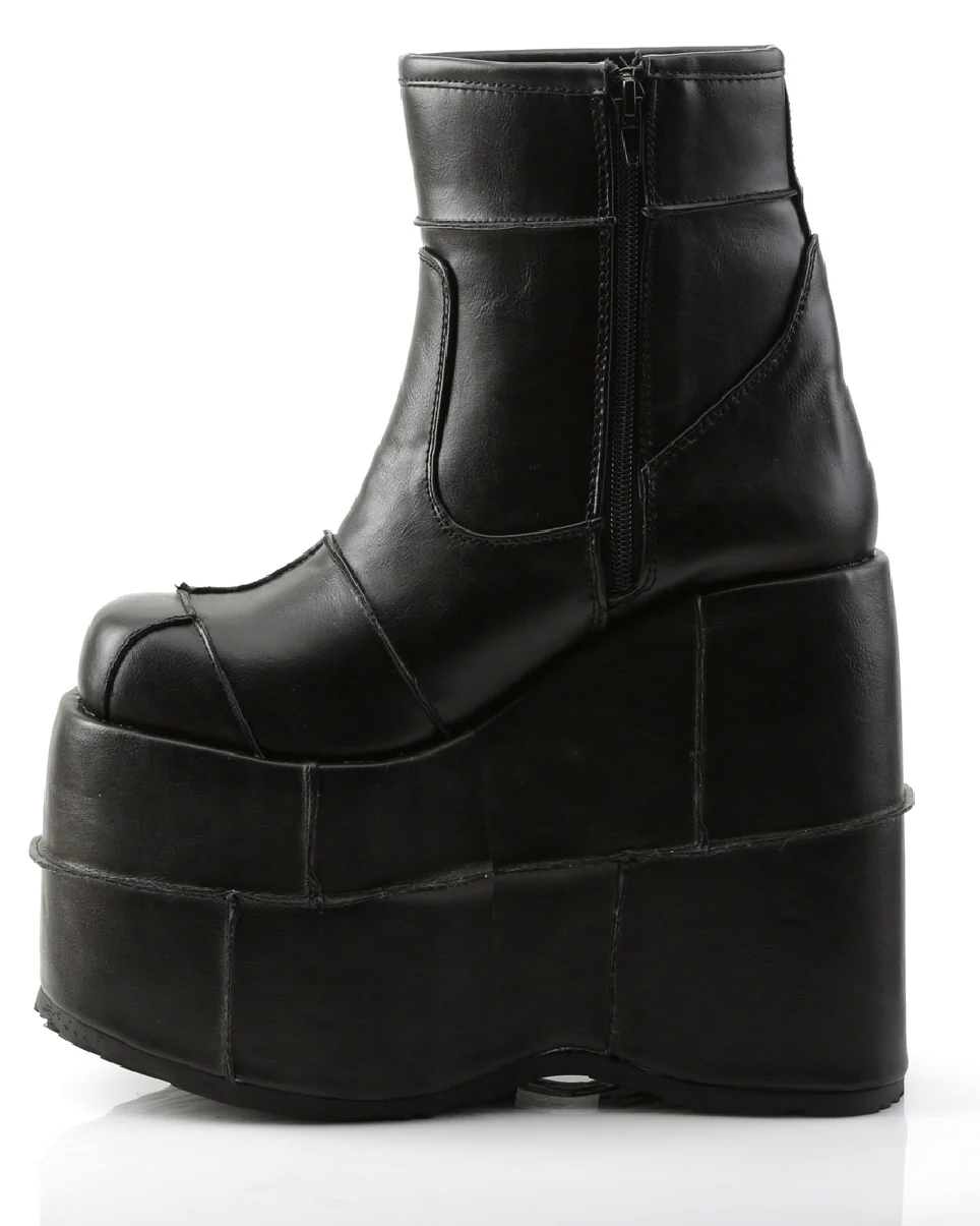 Demonia Stack Matte Black Unisex Platform Boots - Image 6