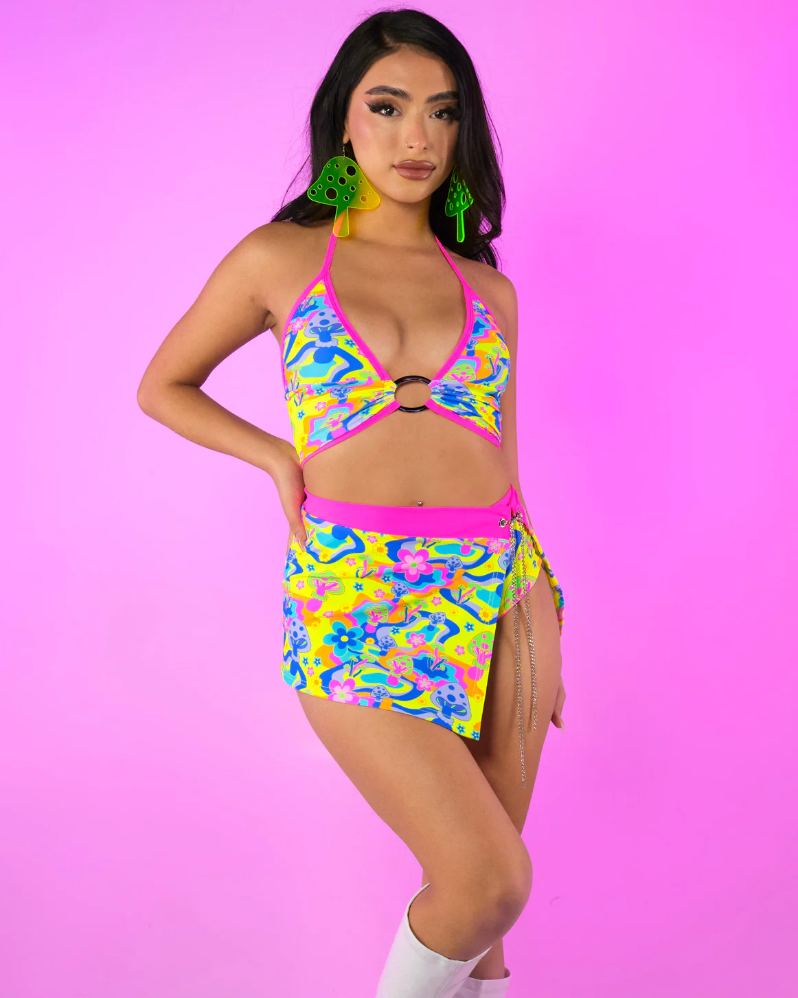 Psychedelic Psilocybin O-Ring Halter Top - Image 3