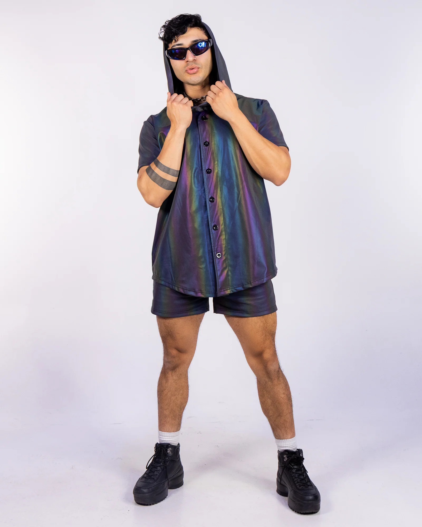 Rainbow Flash Reflective Drawstring Shorts - Image 10