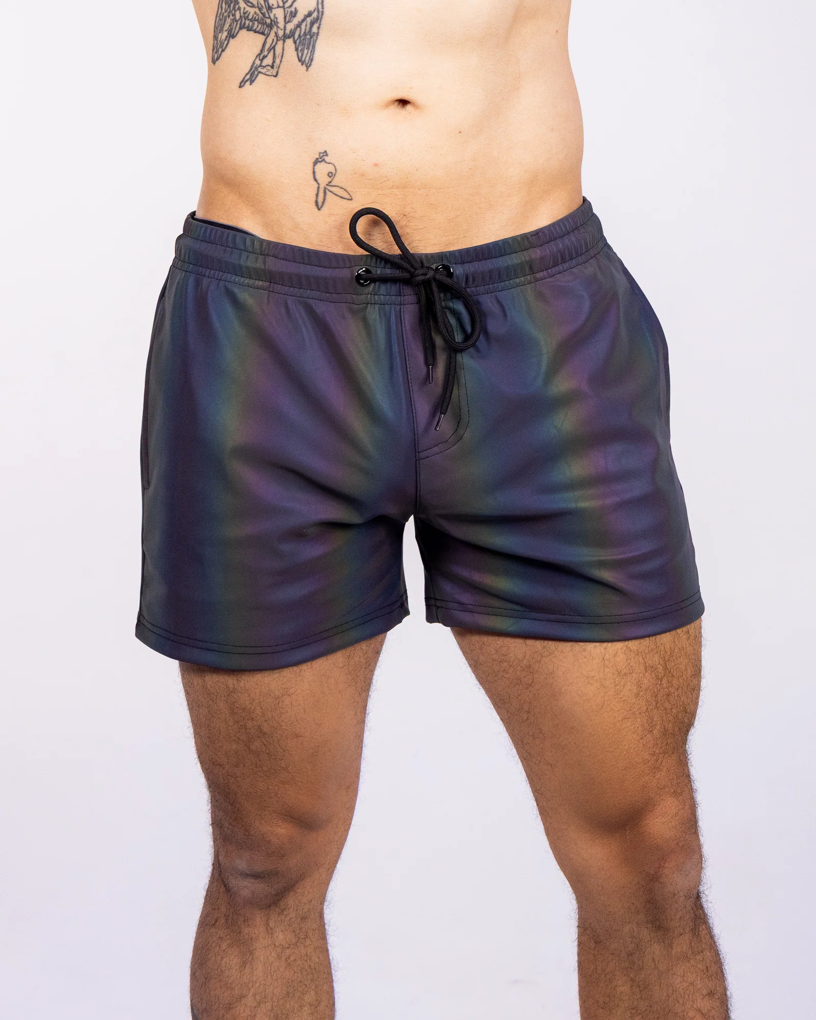 Rainbow Flash Reflective Drawstring Shorts - Image 3