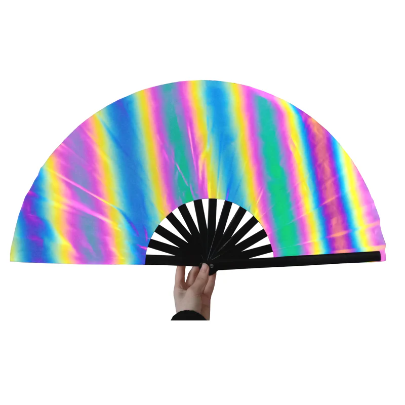 Rainbow Flash Reflective Folding Fan - Image 4