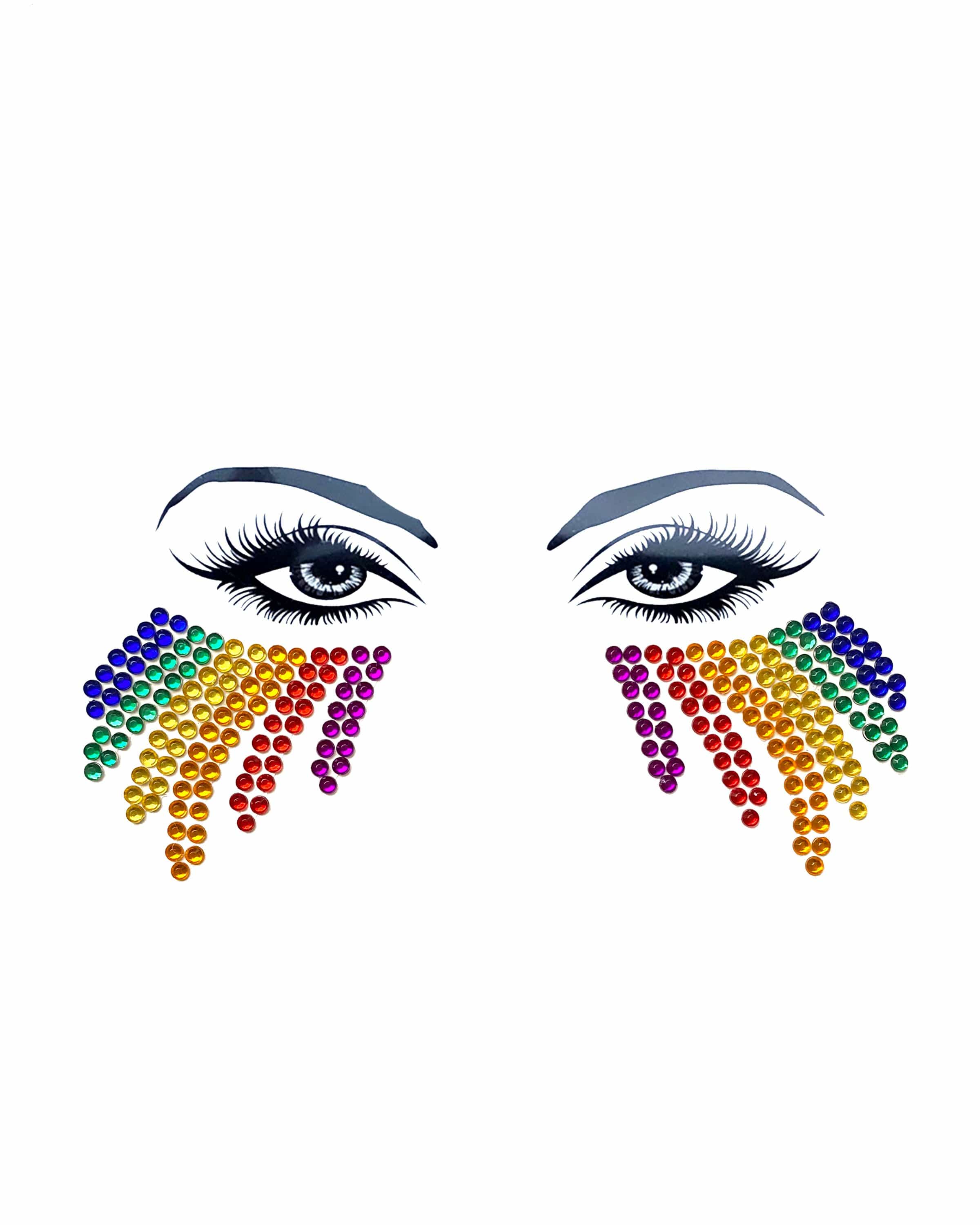 Rainbow Tears Crystal Face Jewels - Image 2