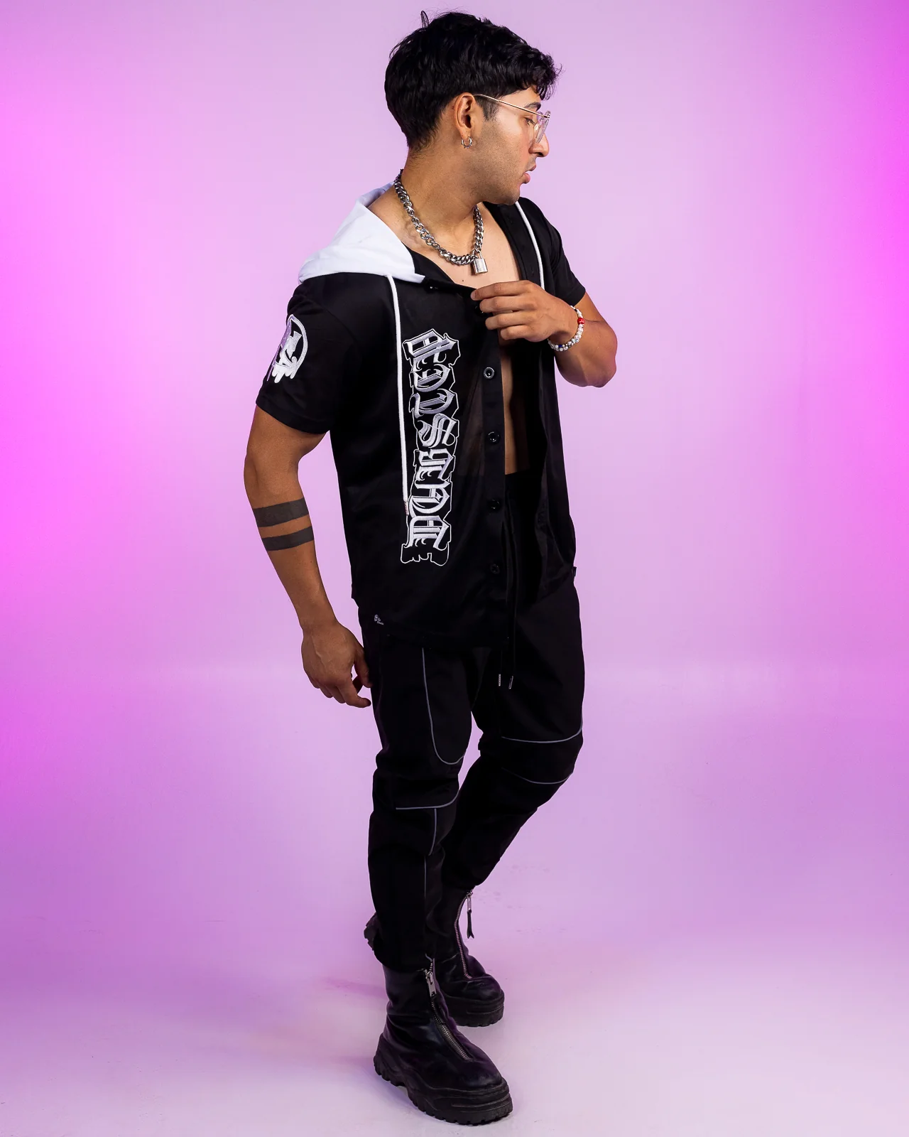 Dubstep Hooded Baseball Jersey - Image 8
