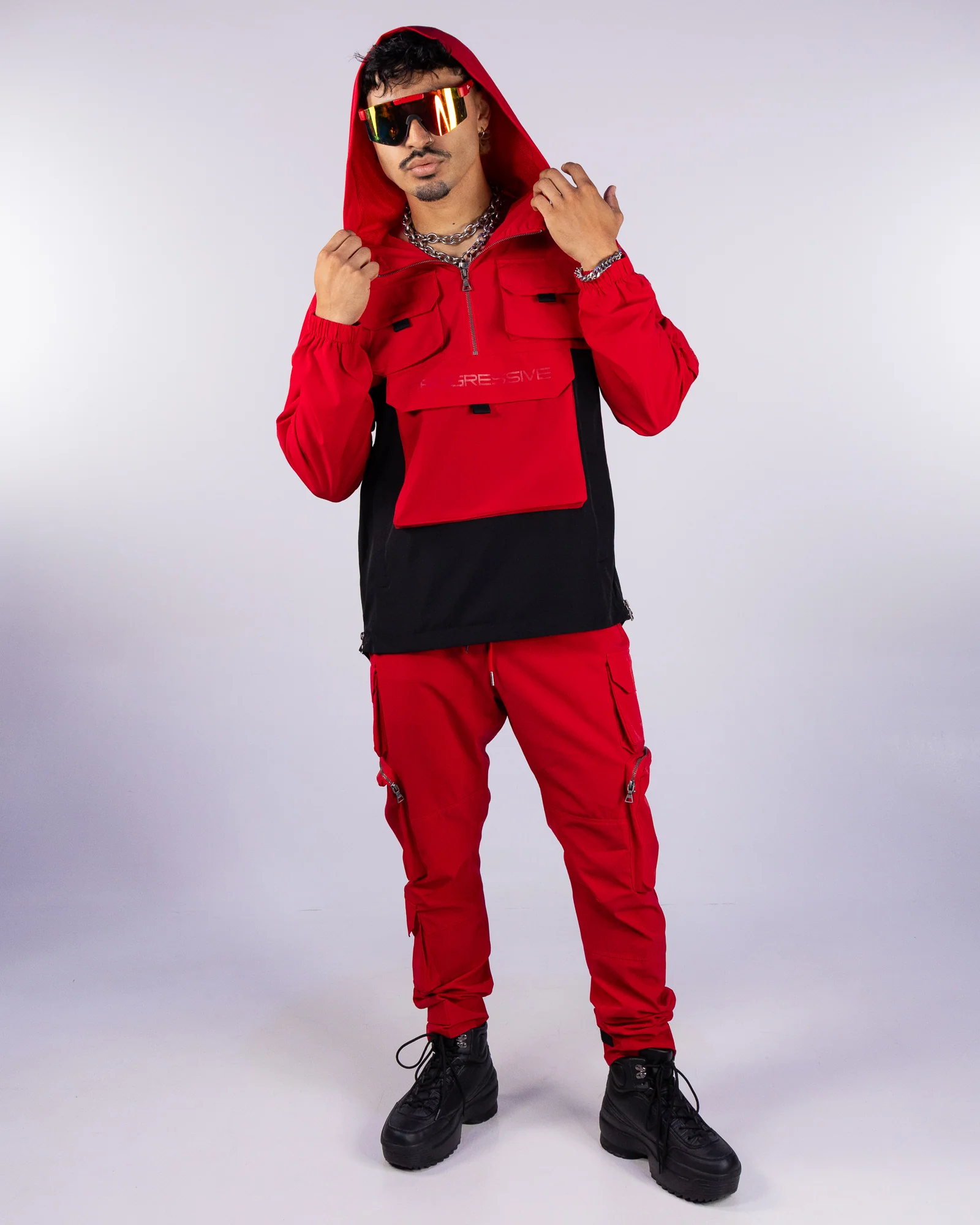 Red Pullover Men's Windbreaker - Image 6