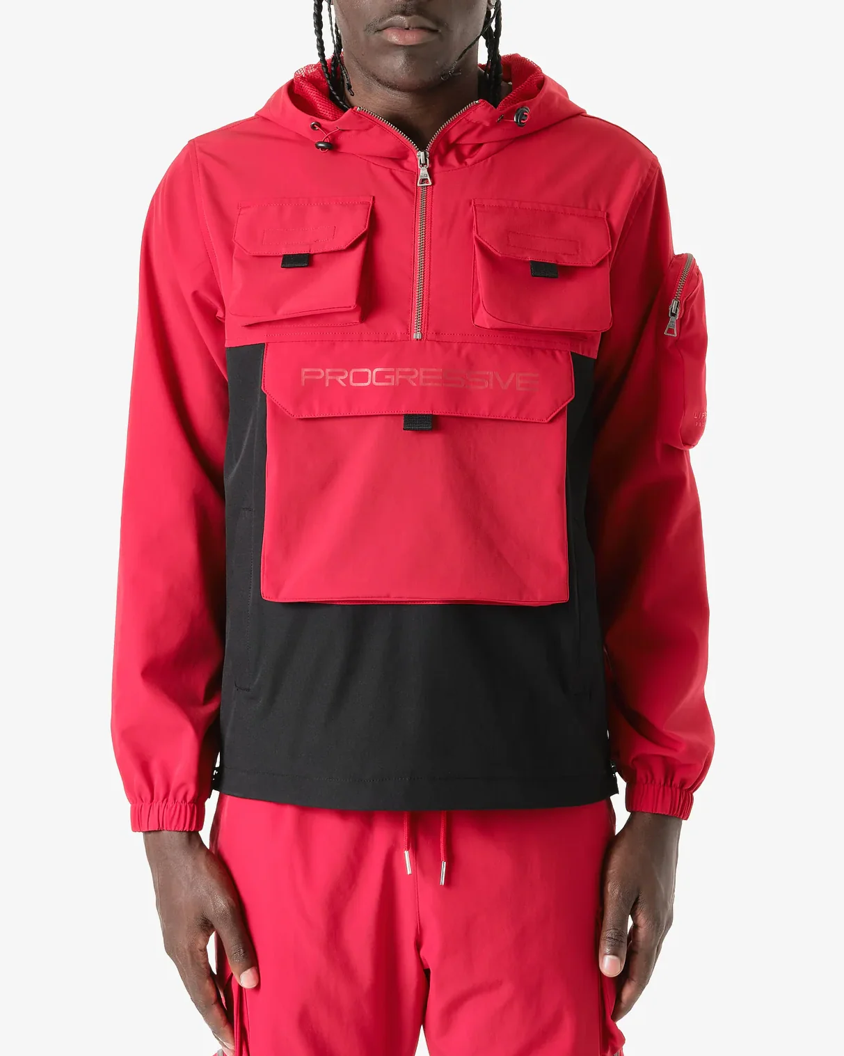 Red Pullover Men's Windbreaker - Image 8