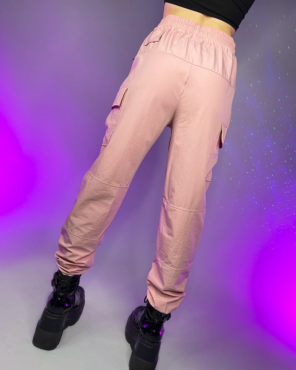 Pretty Pink Unisex Water Resistant Cargo Joggers - Image 9