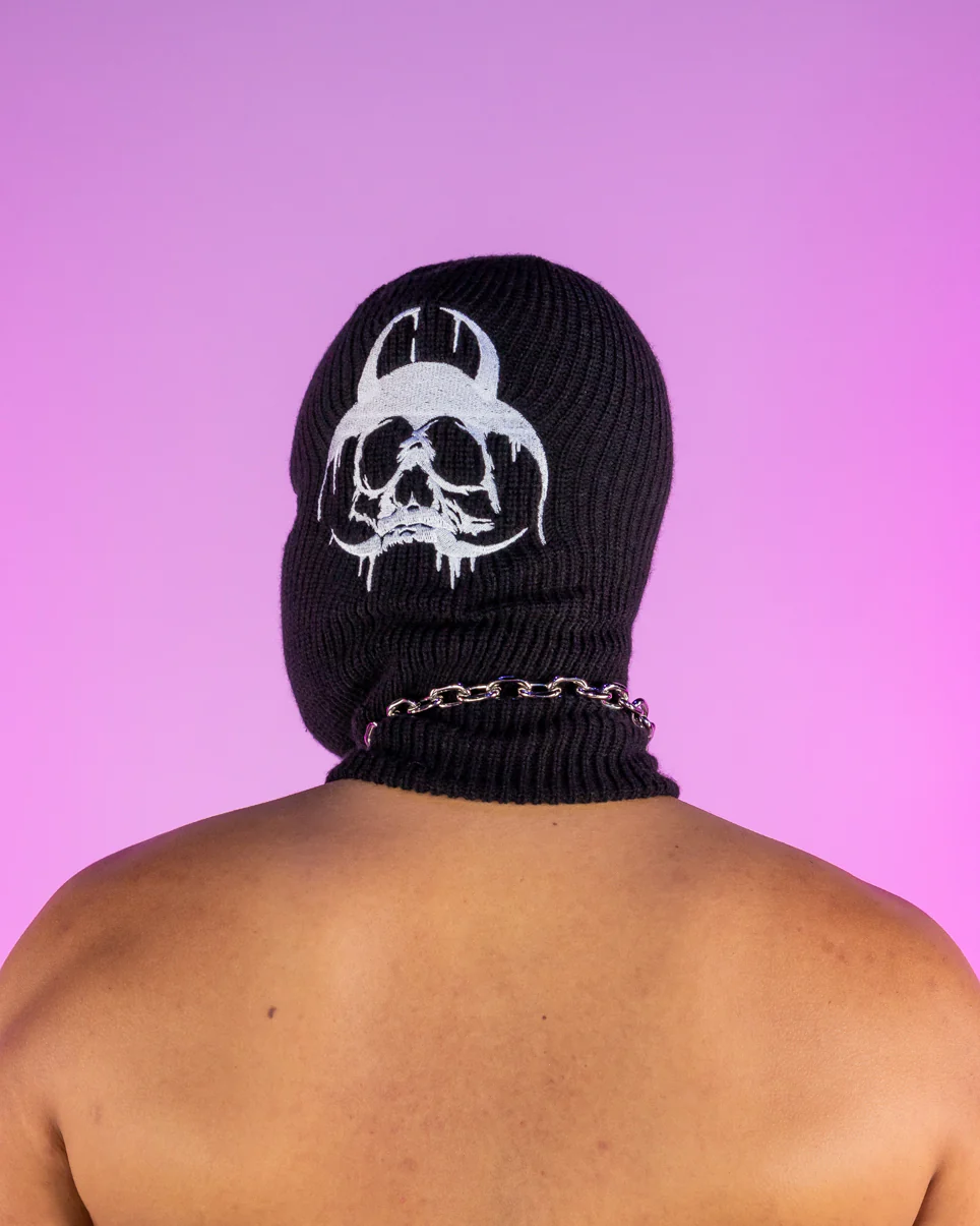 Skull Biohazard Black Ski Mask - Image 6