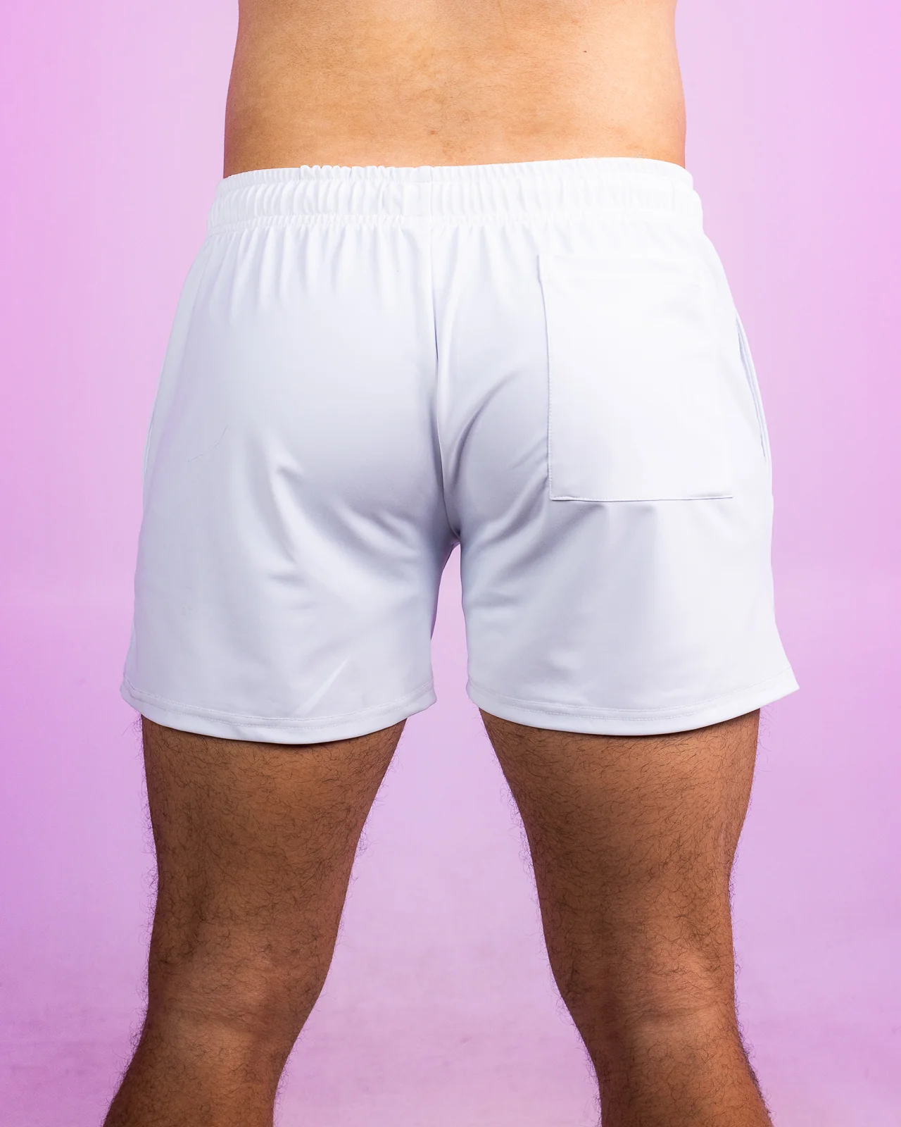 Solid White Drawstring Shorts - Image 4