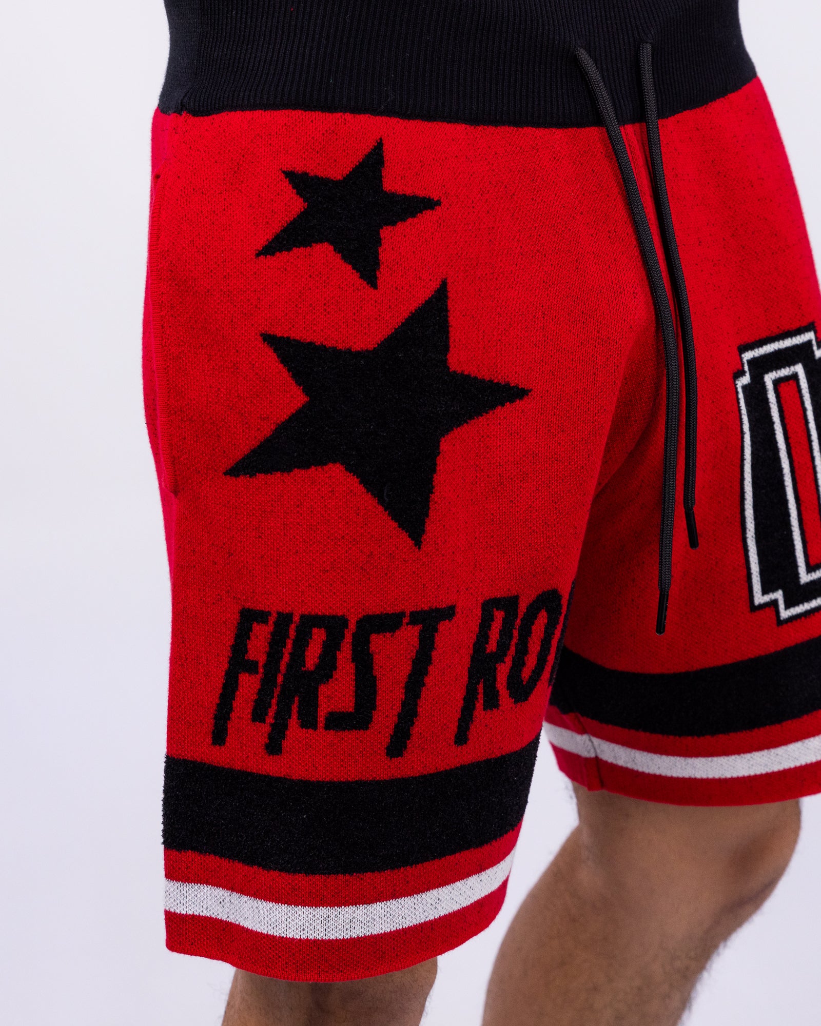 Star Varsity Men's Red Knit Shorts - Image 5