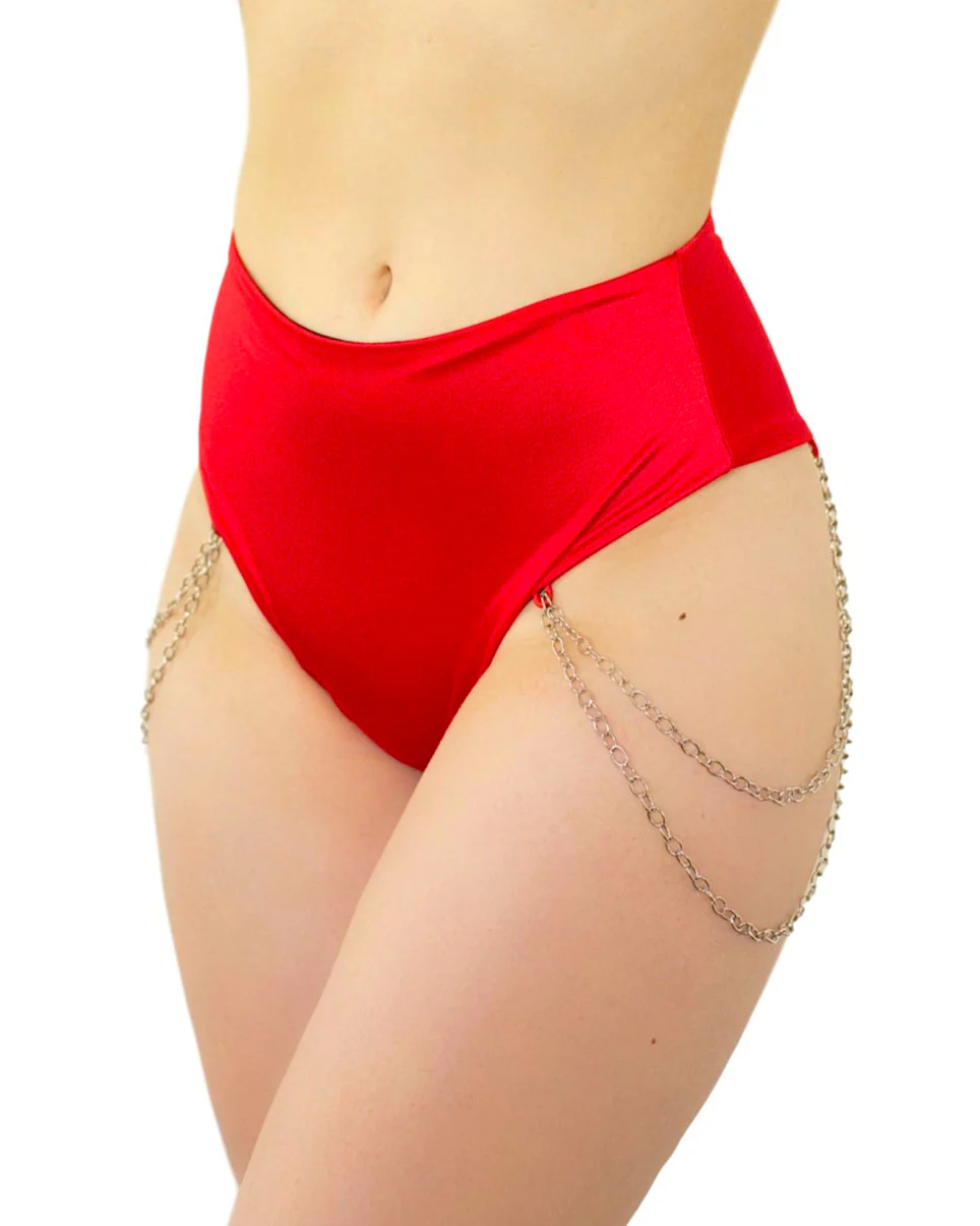 Techno Bish Chain High-Waist Shorts - Image 4