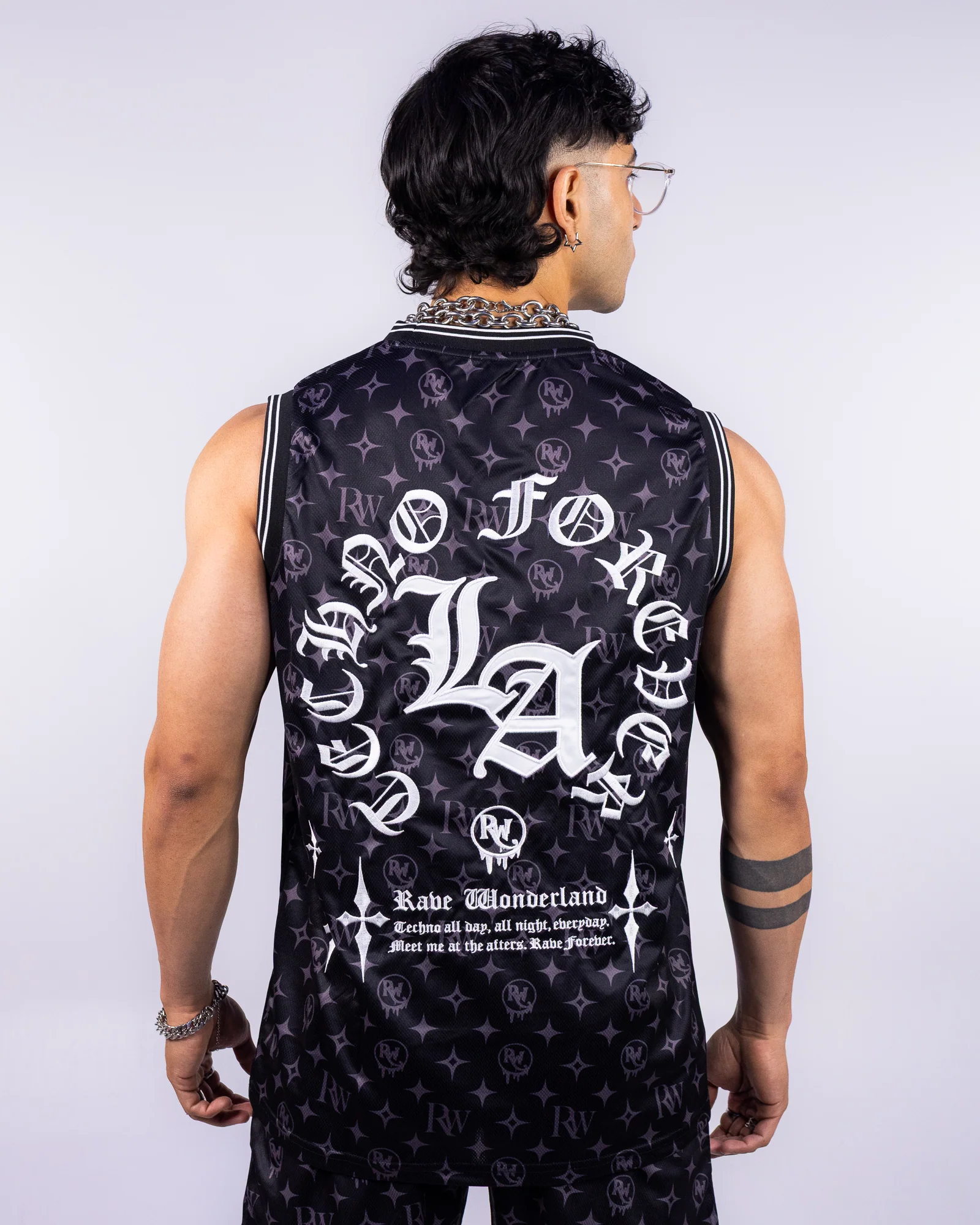 Techno Forever Men's Black Basketball Jersey - Image 5