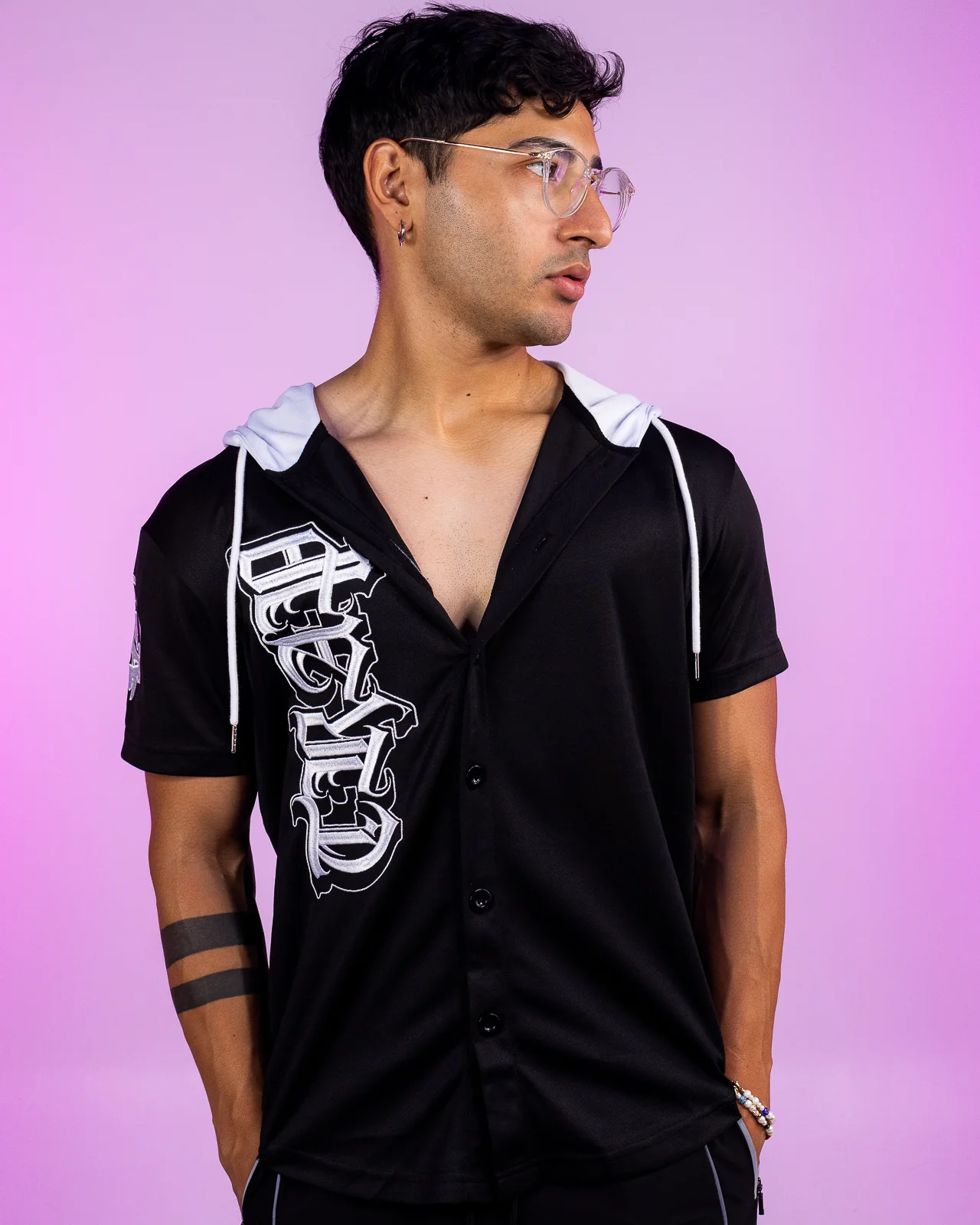 Trap Hooded Baseball Jersey - Image 2