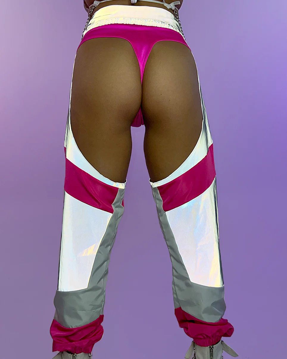 Trip the Light Pink Reflective Chaps - Image 3