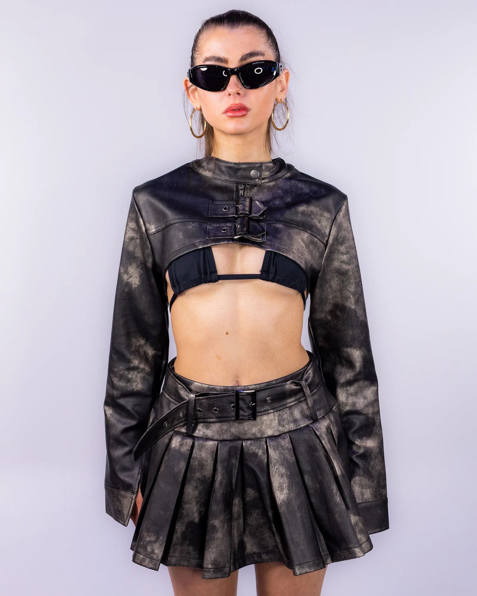 Washed Up Women's 2pc Black Skirt Set - Image 3