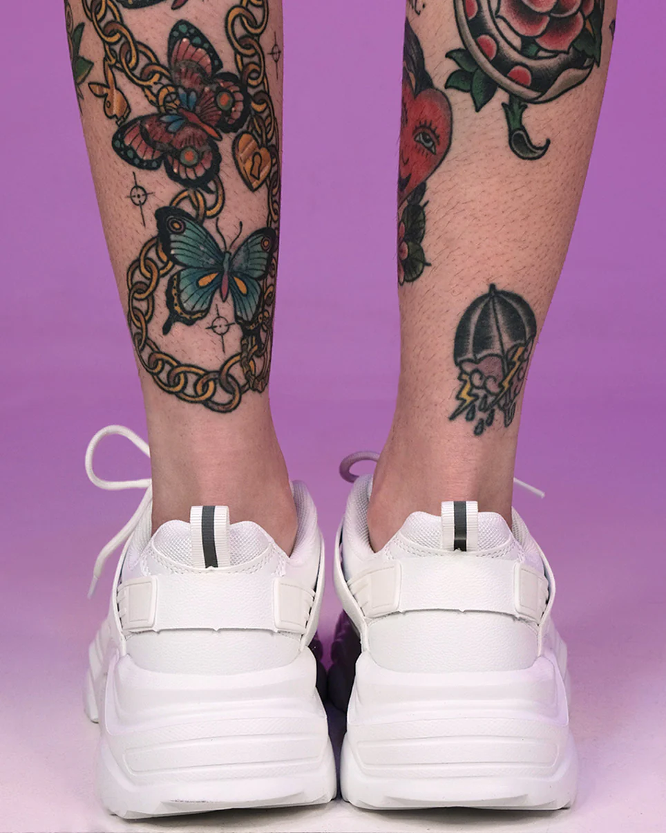 White Briella Chunky Sneakers - Image 3