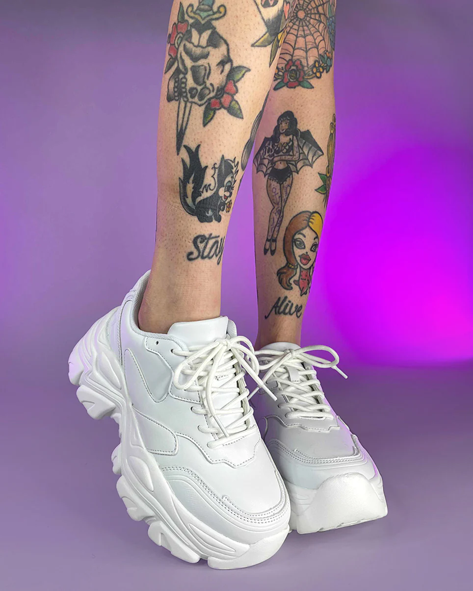 White Flexx Platform Sneakers - Image 3