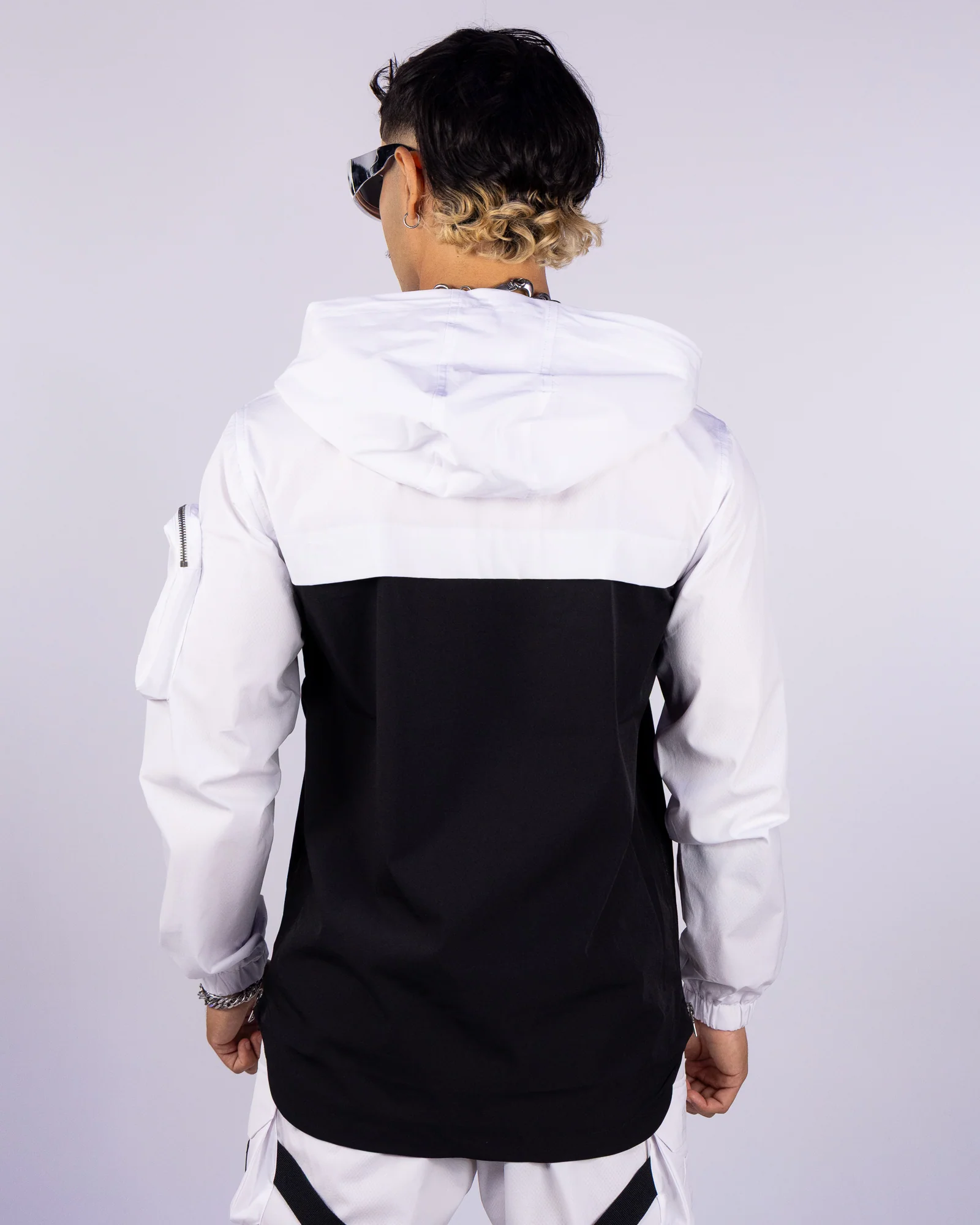 White Pullover Men's Windbreaker - Image 5