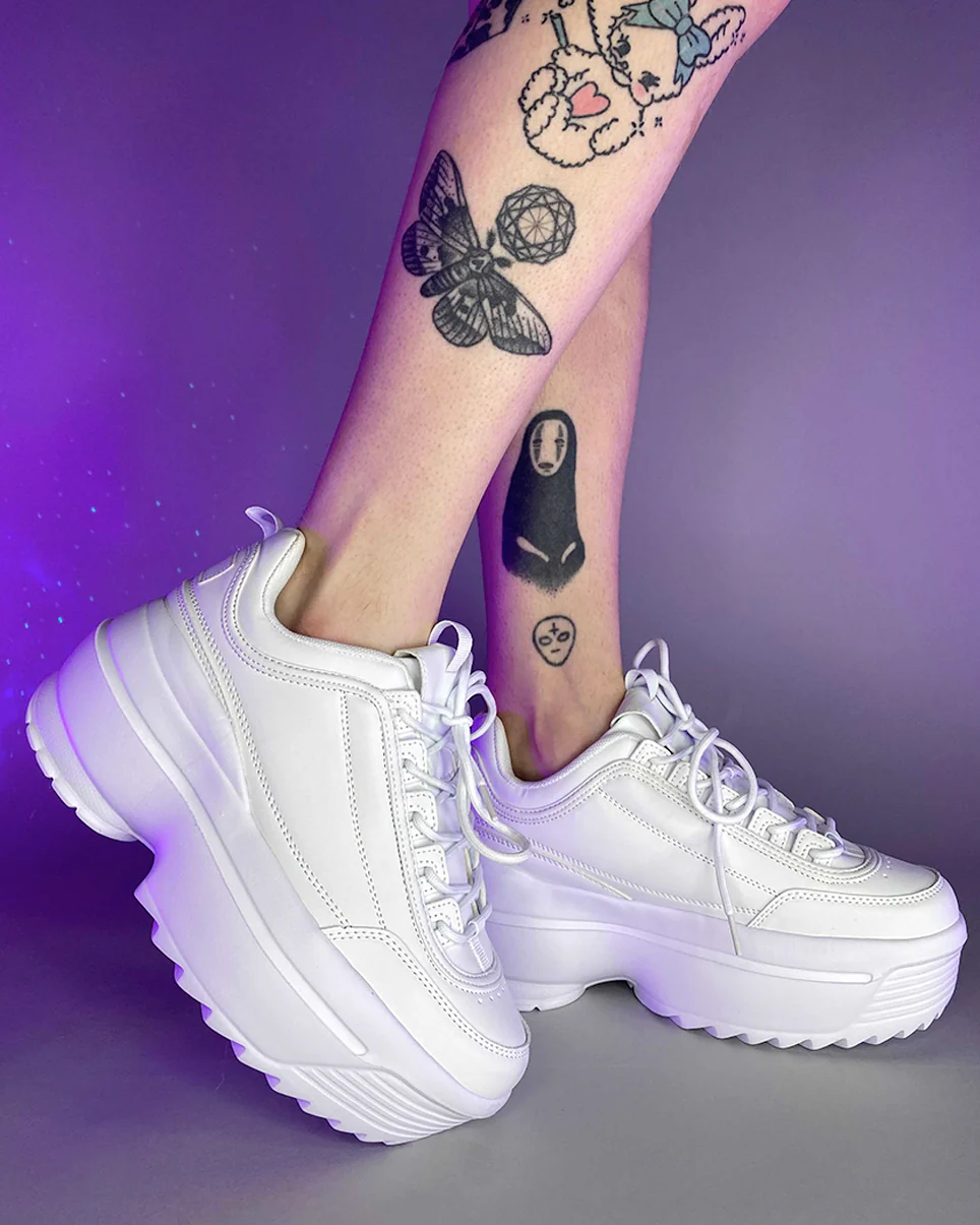 White Walkin' On A Dream Women's Chunky Sneakers - Image 4